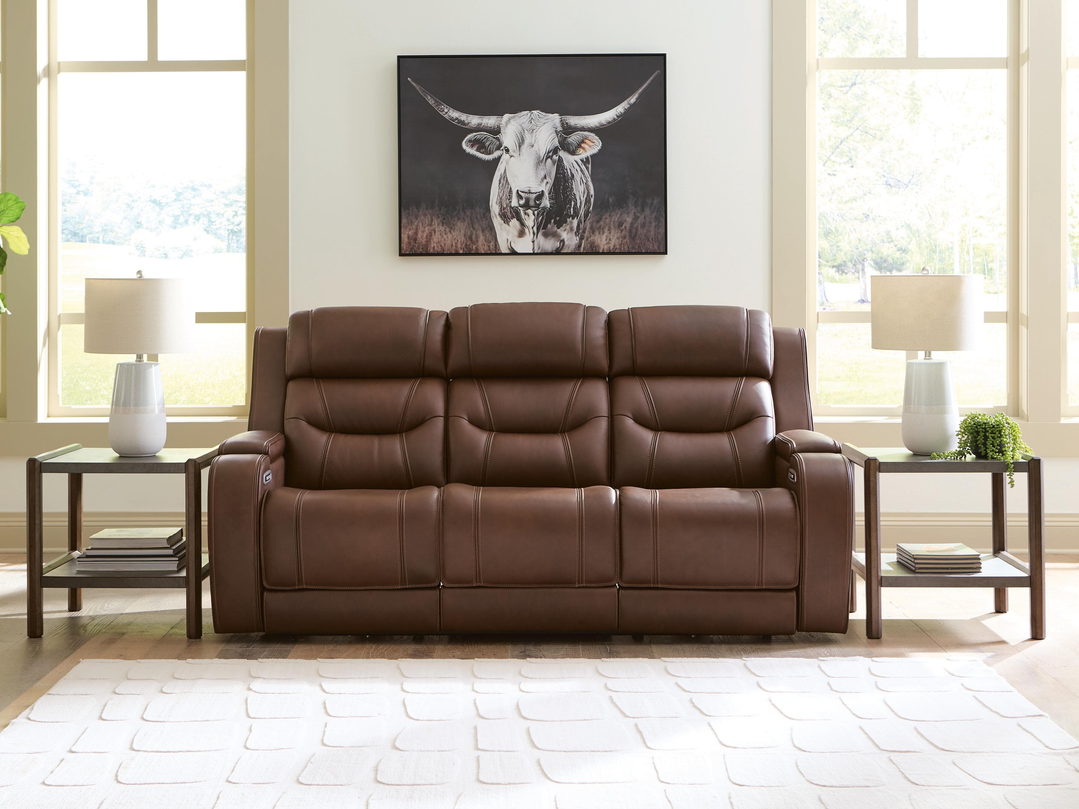 Dreamer Power Reclining Sofa with Audio Seating — Brown/Beige — view 2
