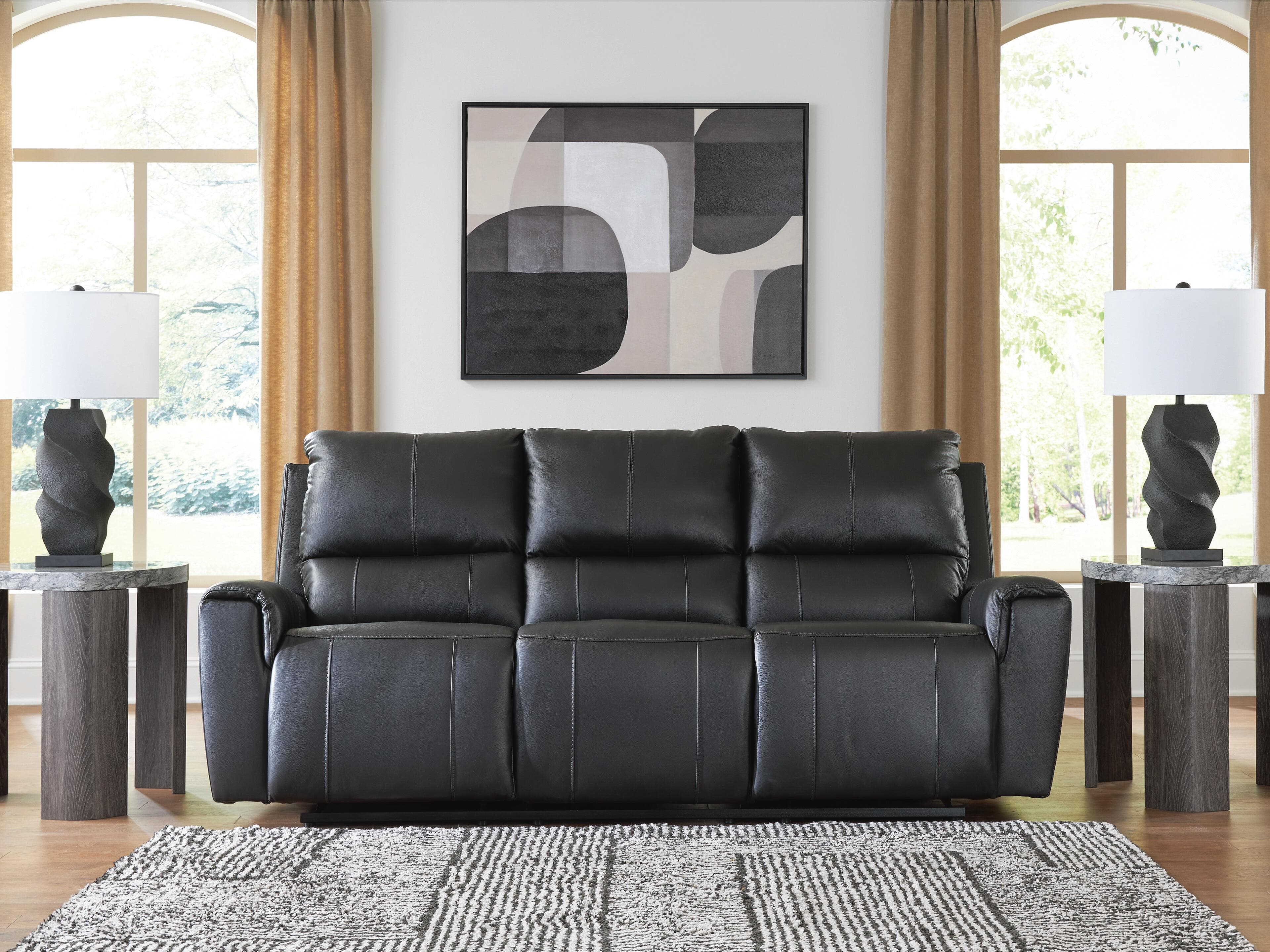 Danemere Reclining Sofa — Black/Gray — view 2