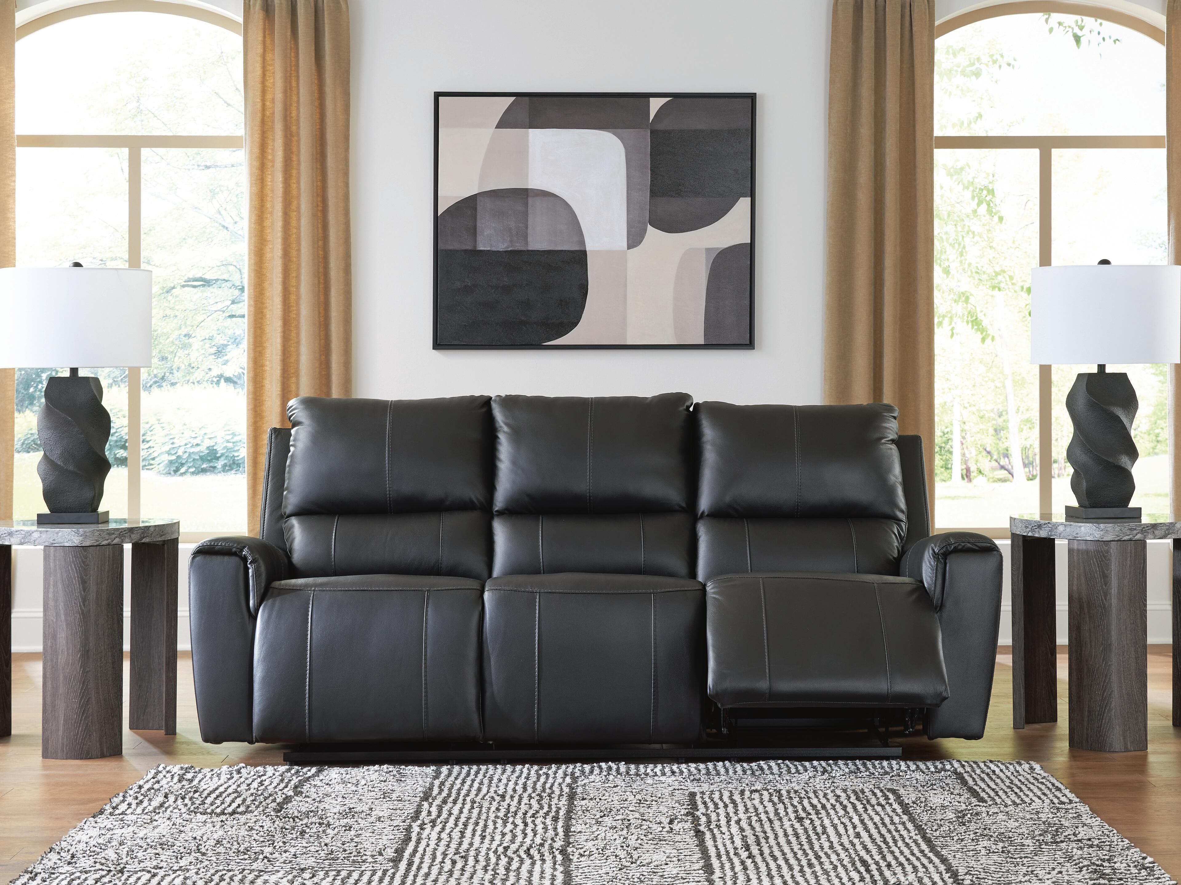 Danemere Reclining Sofa — Black/Gray — view 6