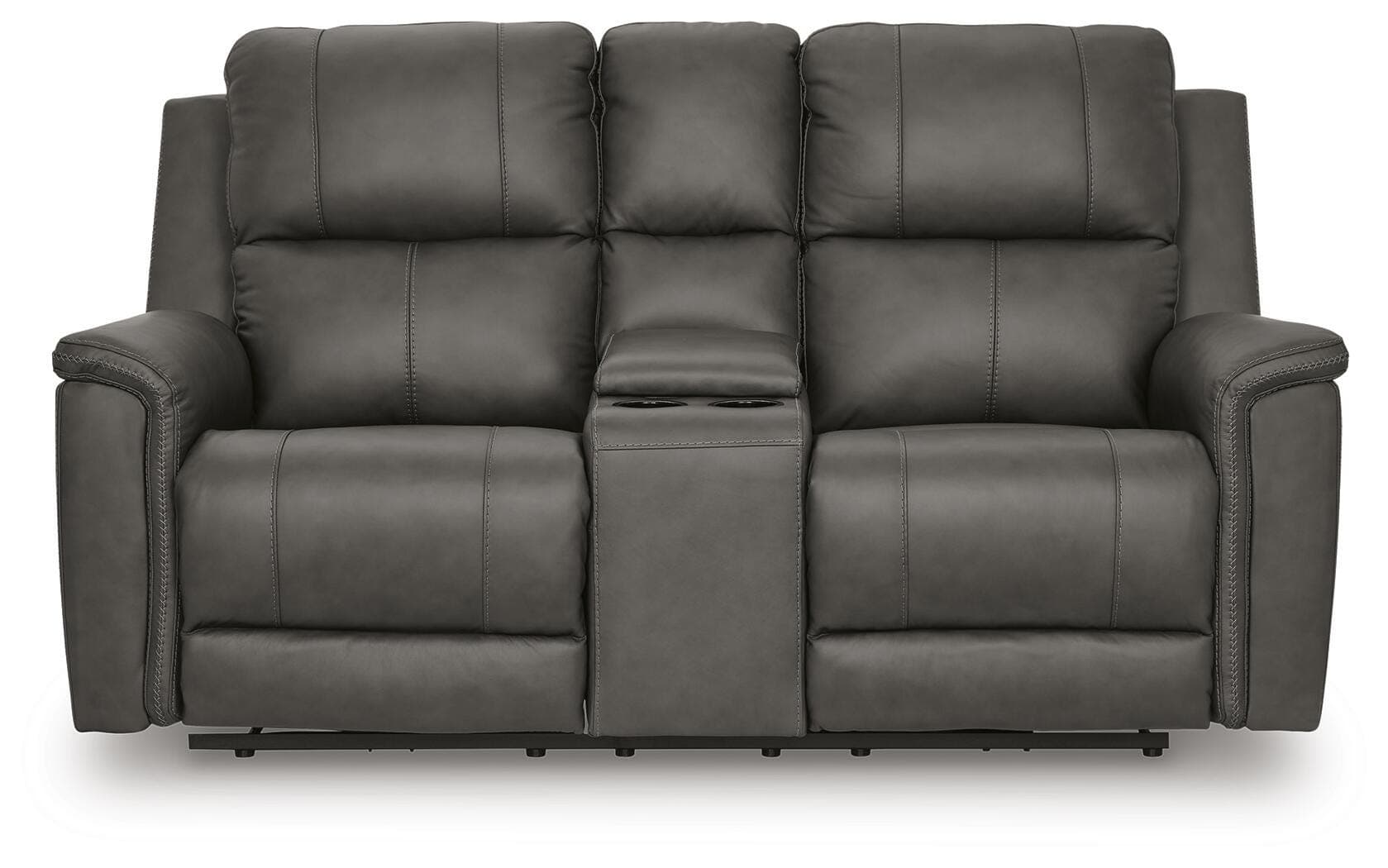 Beryton Power Reclining Loveseat with Console — Brown/Beige — view 4