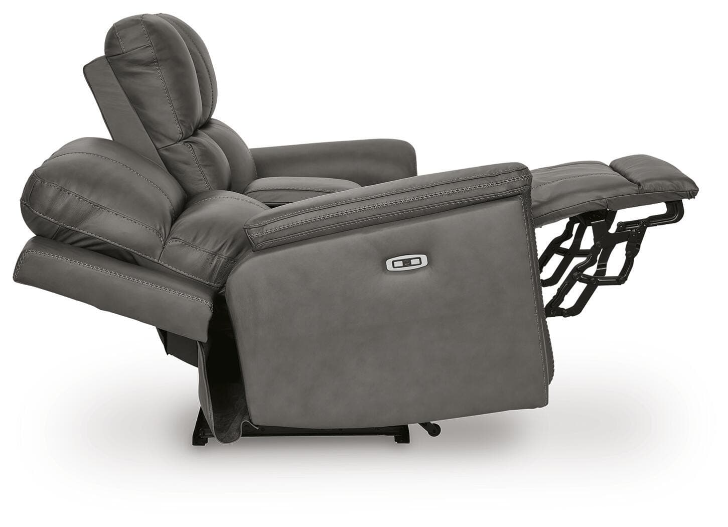 Beryton Power Reclining Loveseat with Console — Brown/Beige — view 5