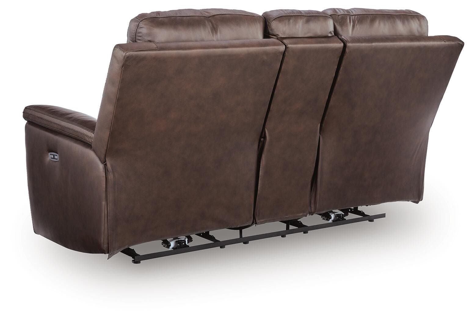 Beryton Power Reclining Loveseat with Console — Black/Gray — view 5