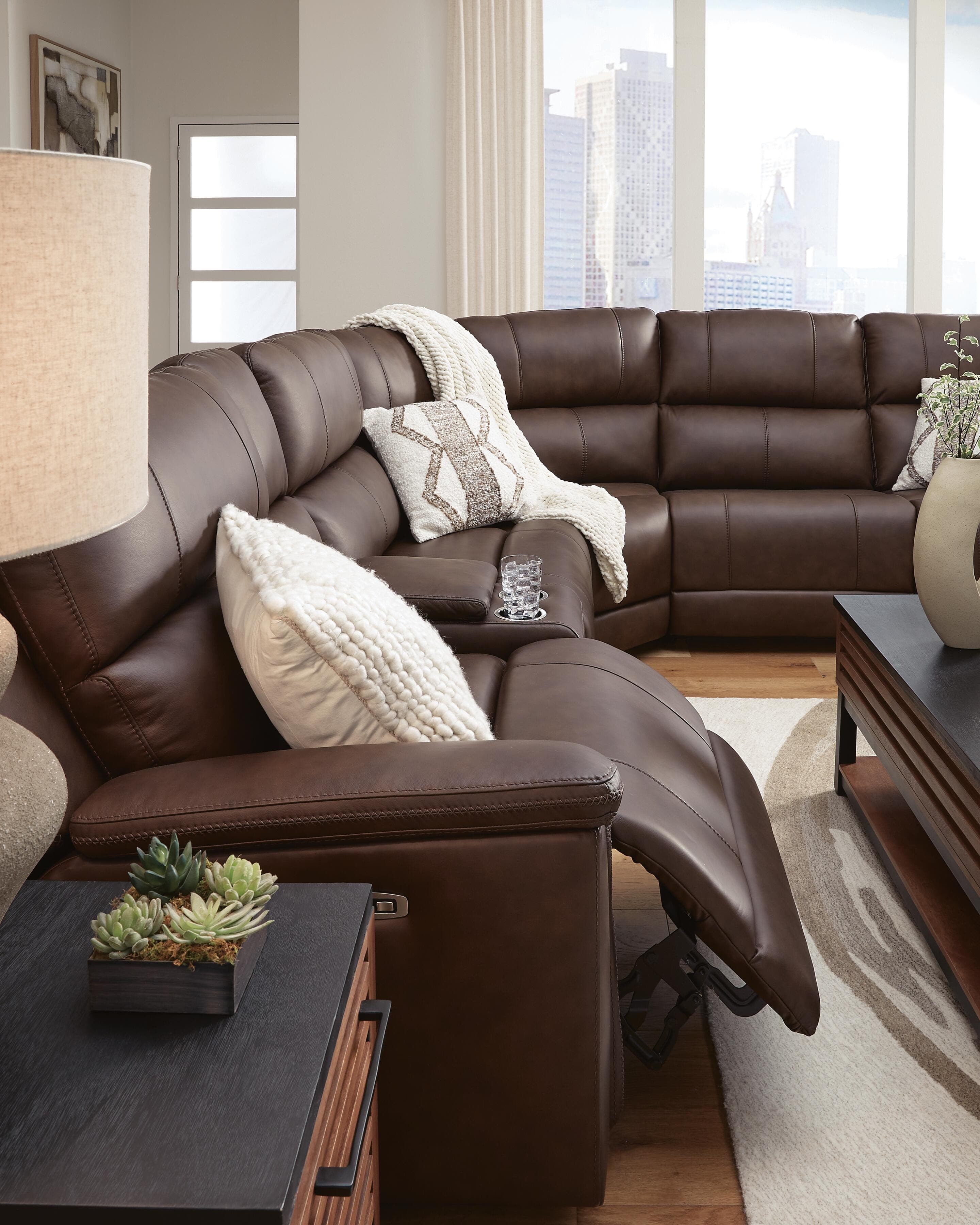 Beryton 6-Piece Power Reclining Sectional — Espresso — view 3