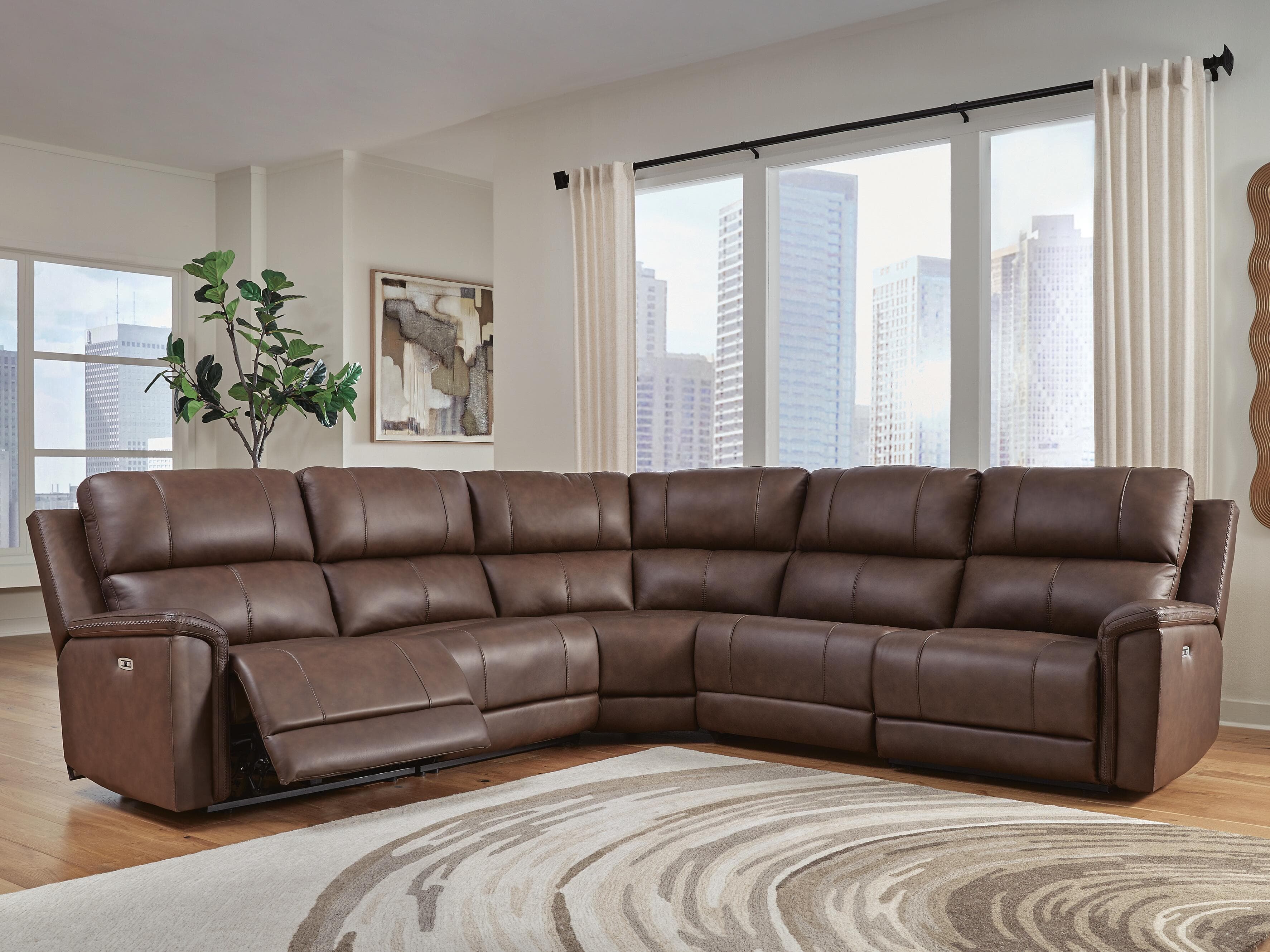 Beryton 5-Piece Power Reclining Sectional — Espresso — view 2