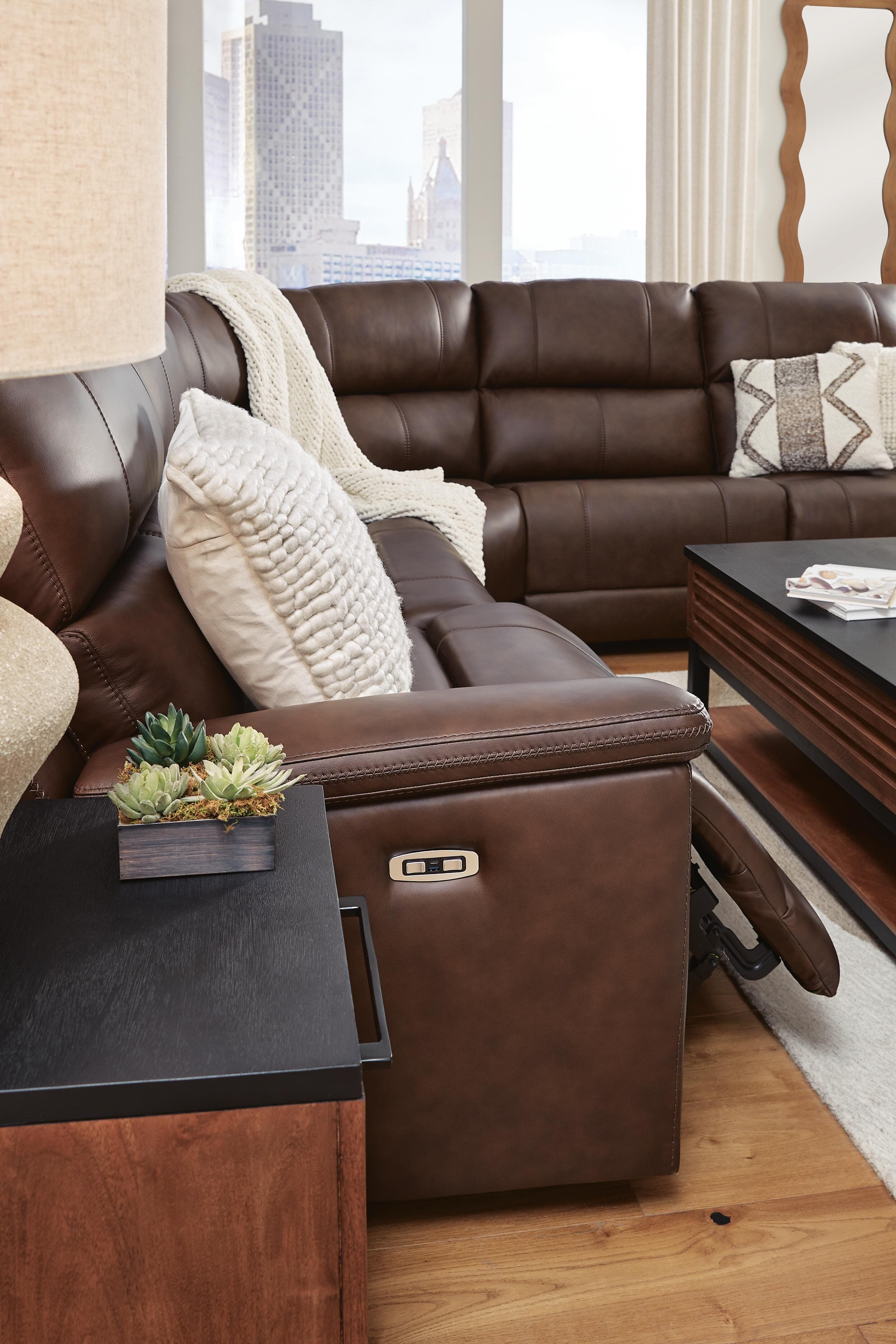 Beryton 5-Piece Power Reclining Sectional — Espresso — view 4