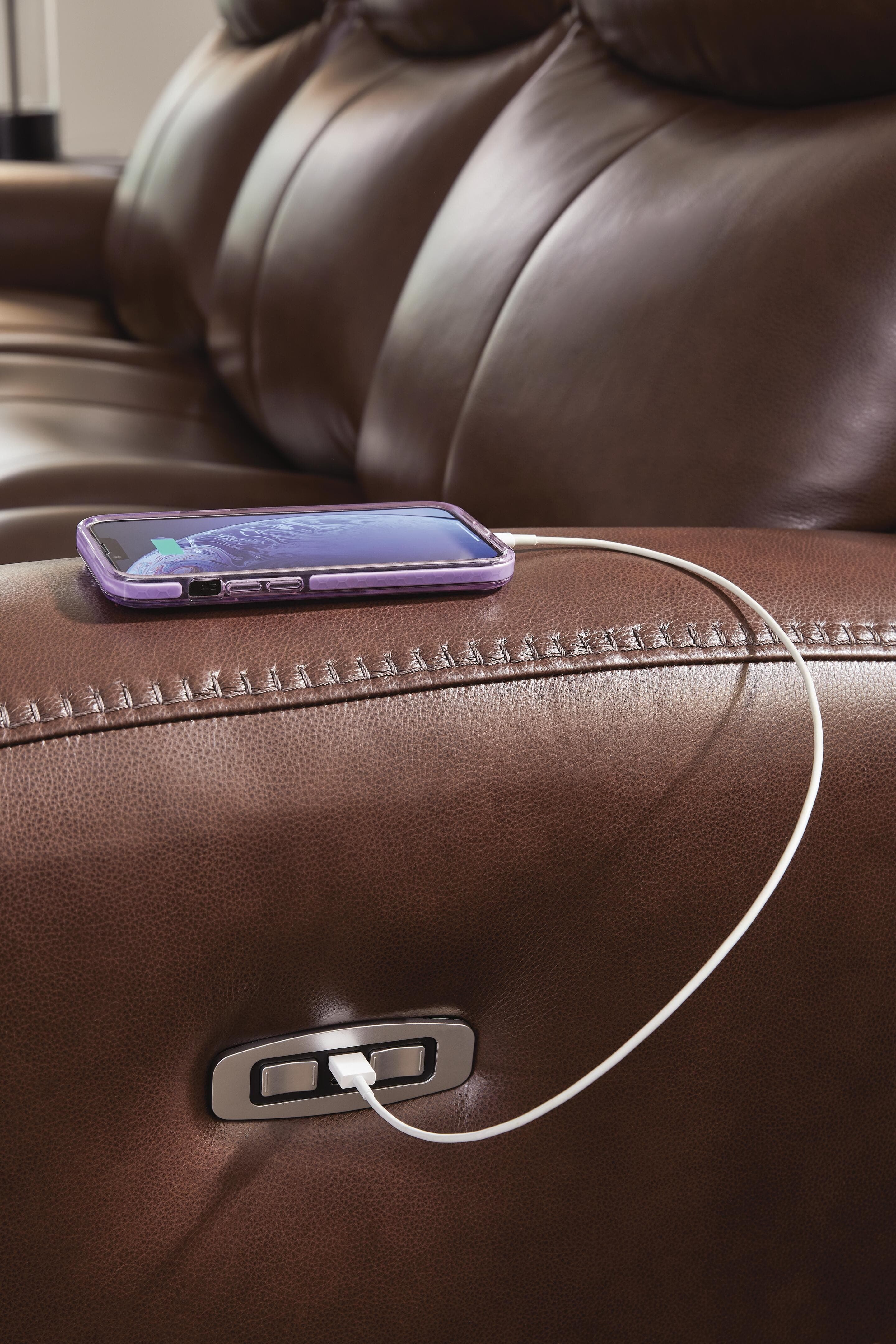 Momentum Moves Power Reclining Sofa — Brown/Beige — view 6