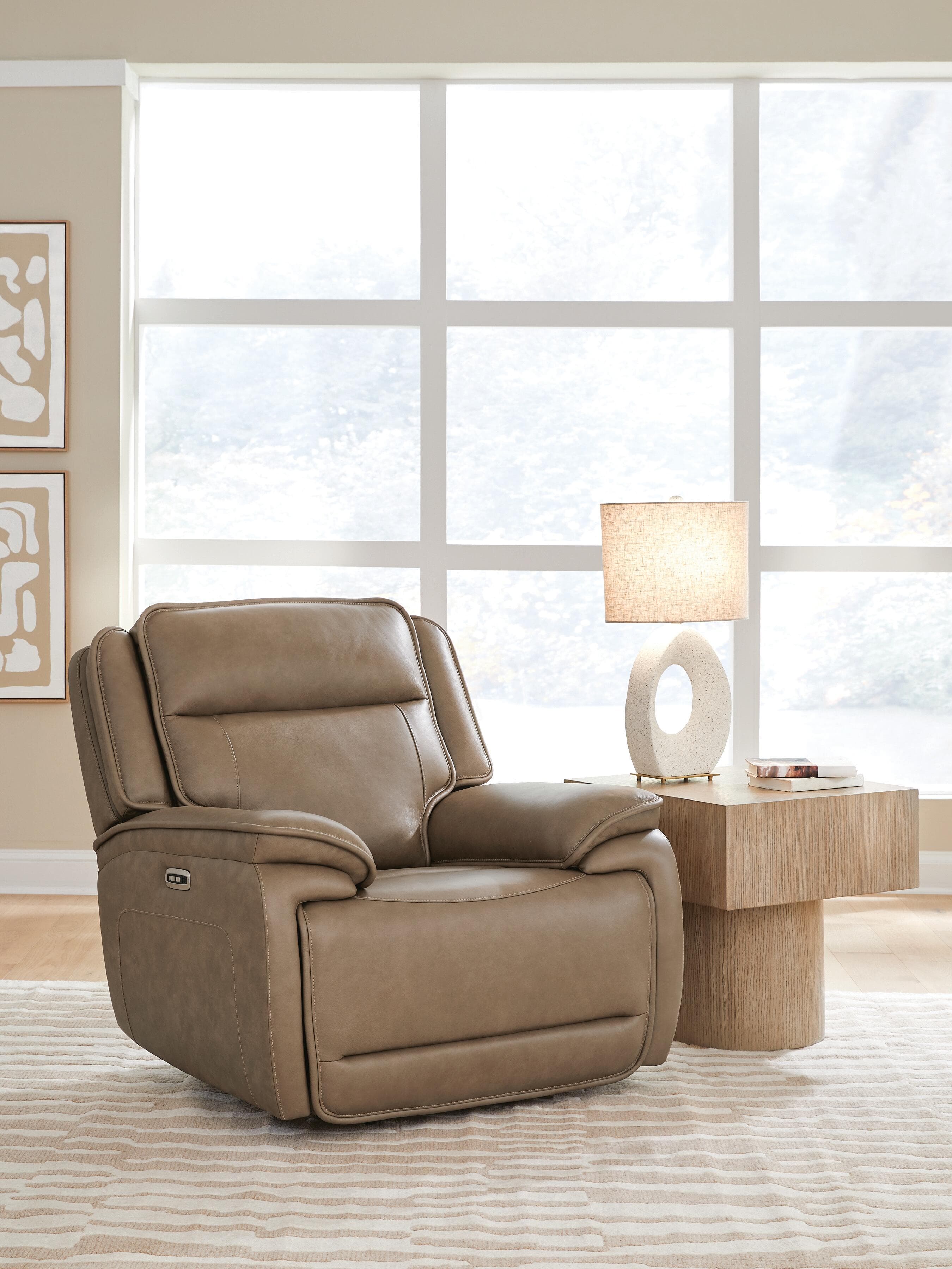 Malcesine Power Recliner — Brown/Beige — view 2