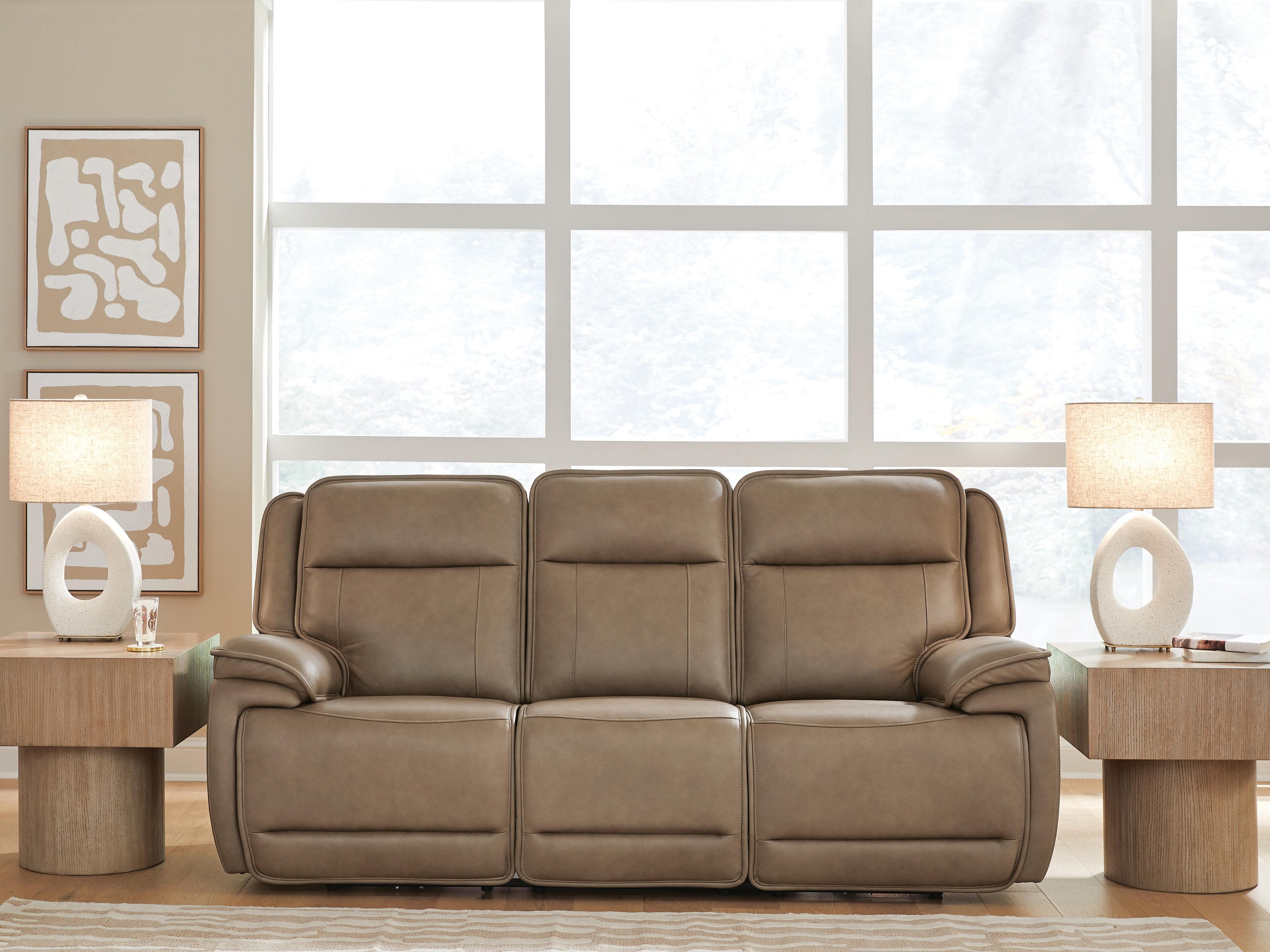 Malcesine Power Reclining Sofa — Brown/Beige — view 2