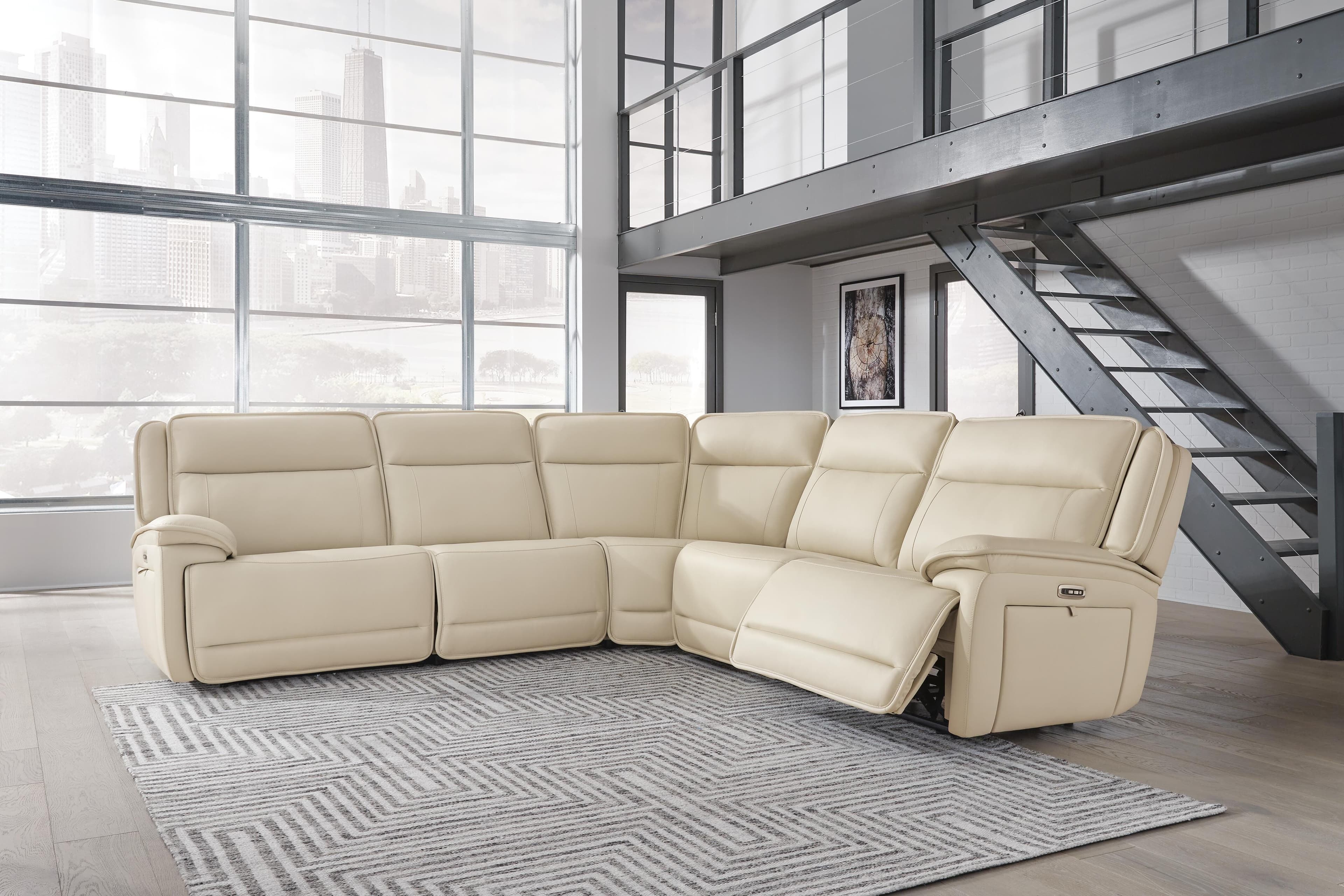 Double Deal 5-Piece Power Reclining Sectional — Brown/Beige — view 2