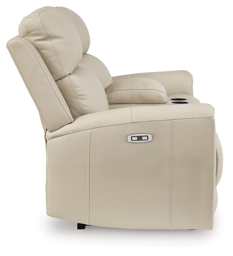 Dahlmoore Power Reclining Loveseat with Console — White — view 5