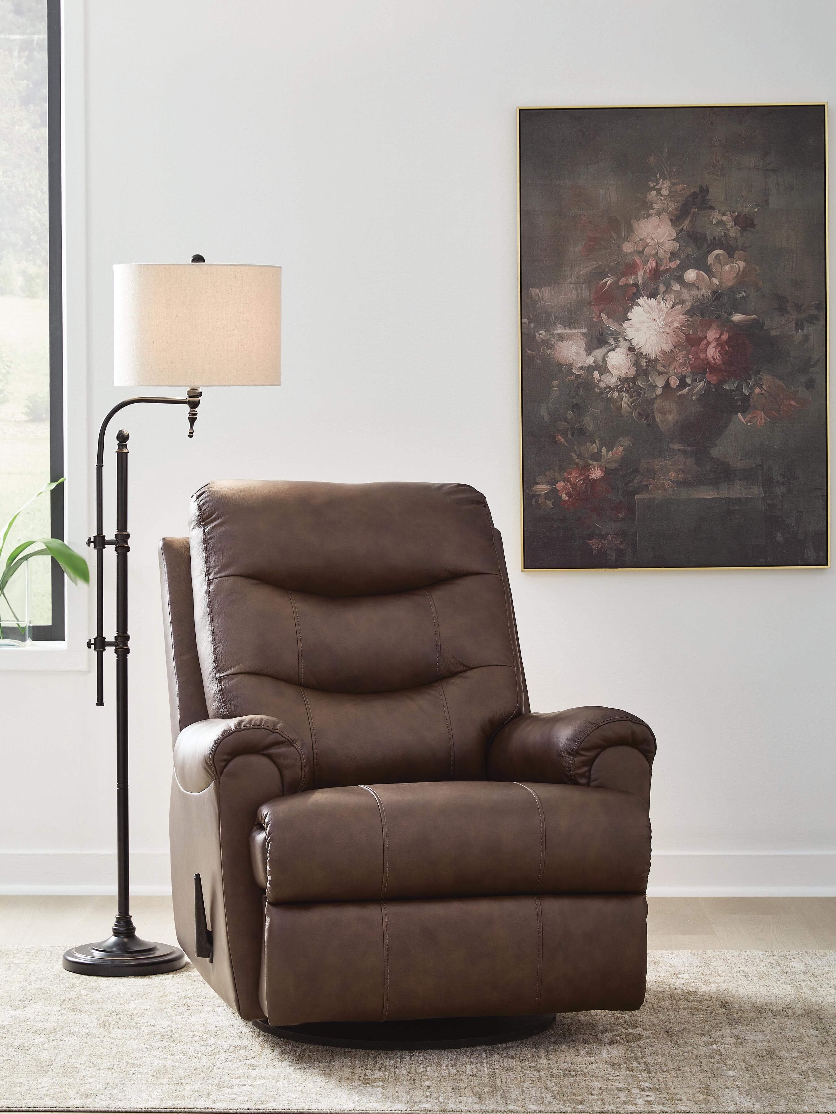 Dolinger Swivel Glider Recliner — Brown/Beige — view 2