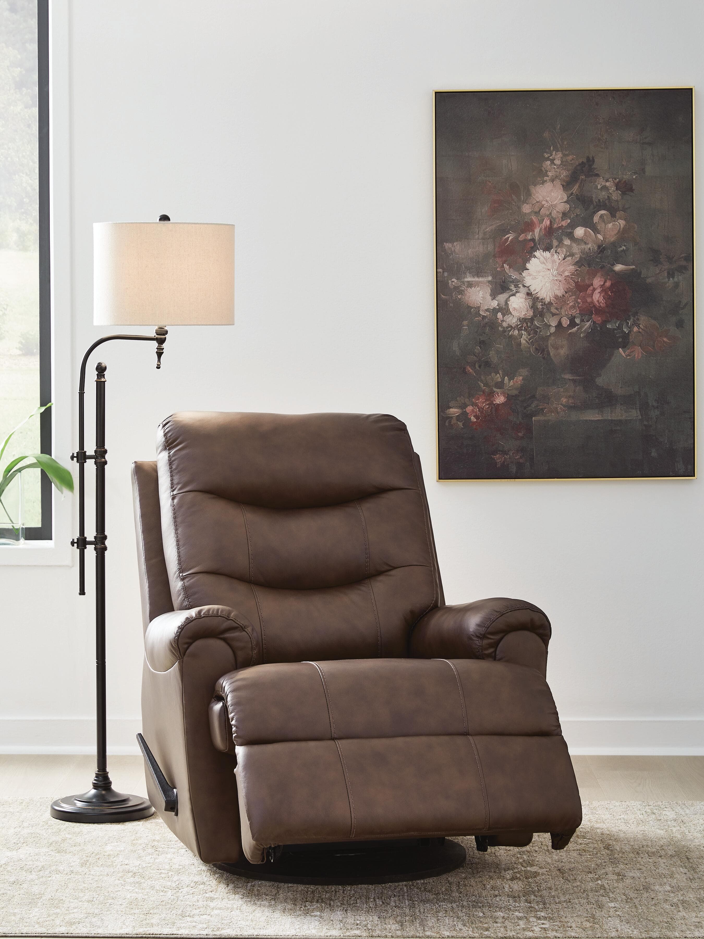 Dolinger Swivel Glider Recliner — Brown/Beige — view 7