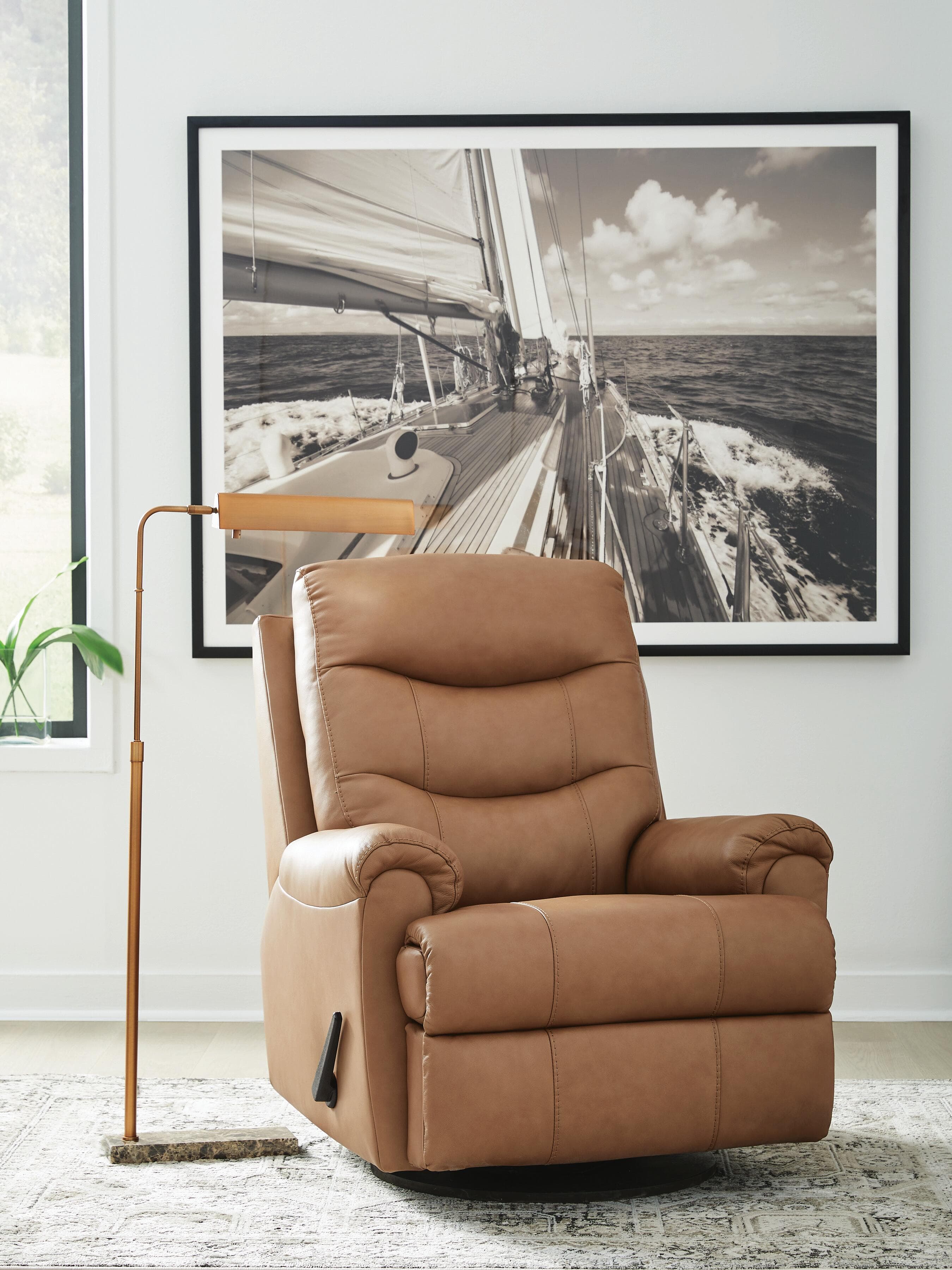 Dolinger Swivel Glider Recliner — Brown/Beige — view 2