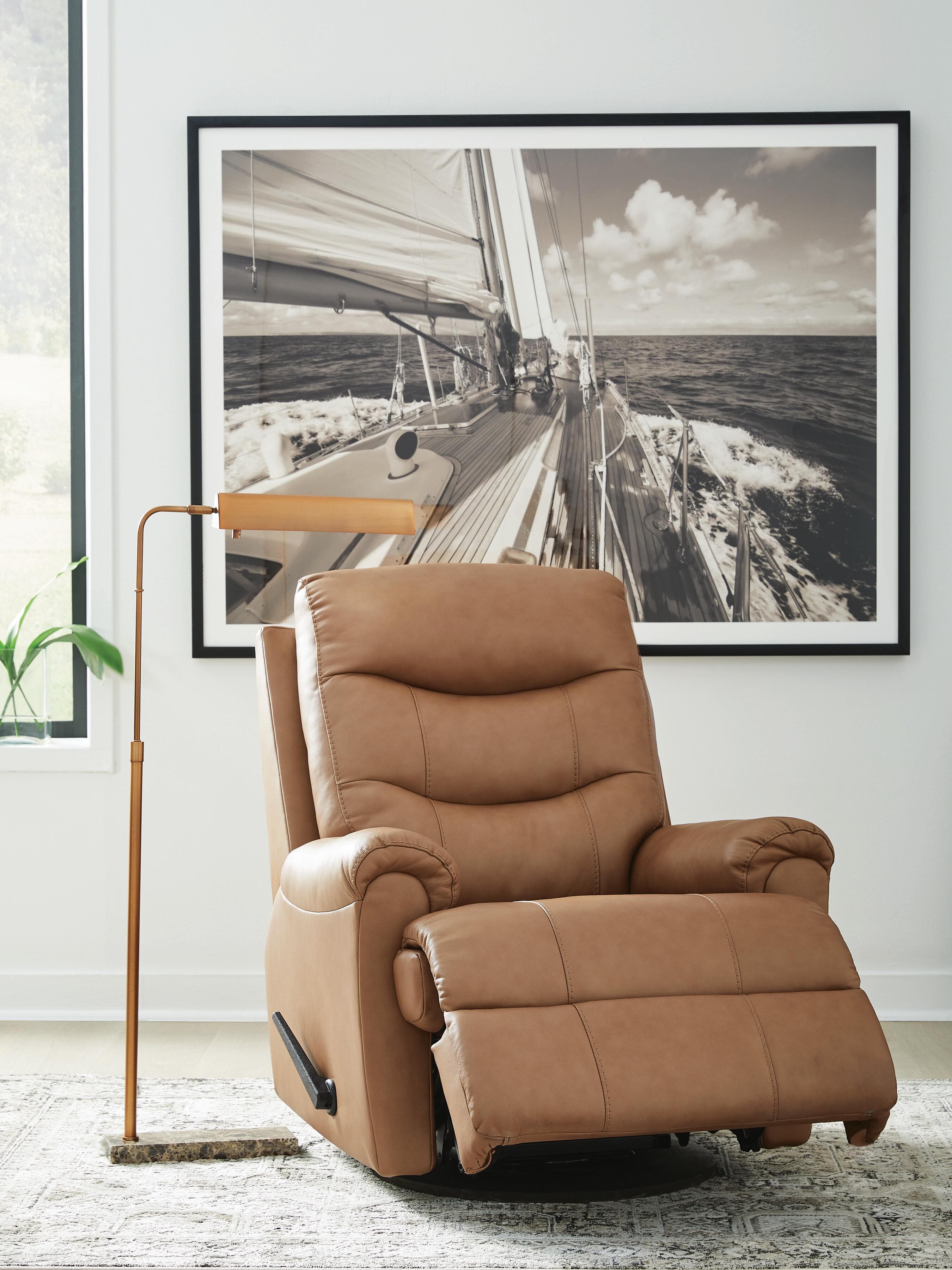 Dolinger Swivel Glider Recliner — Brown/Beige — view 7