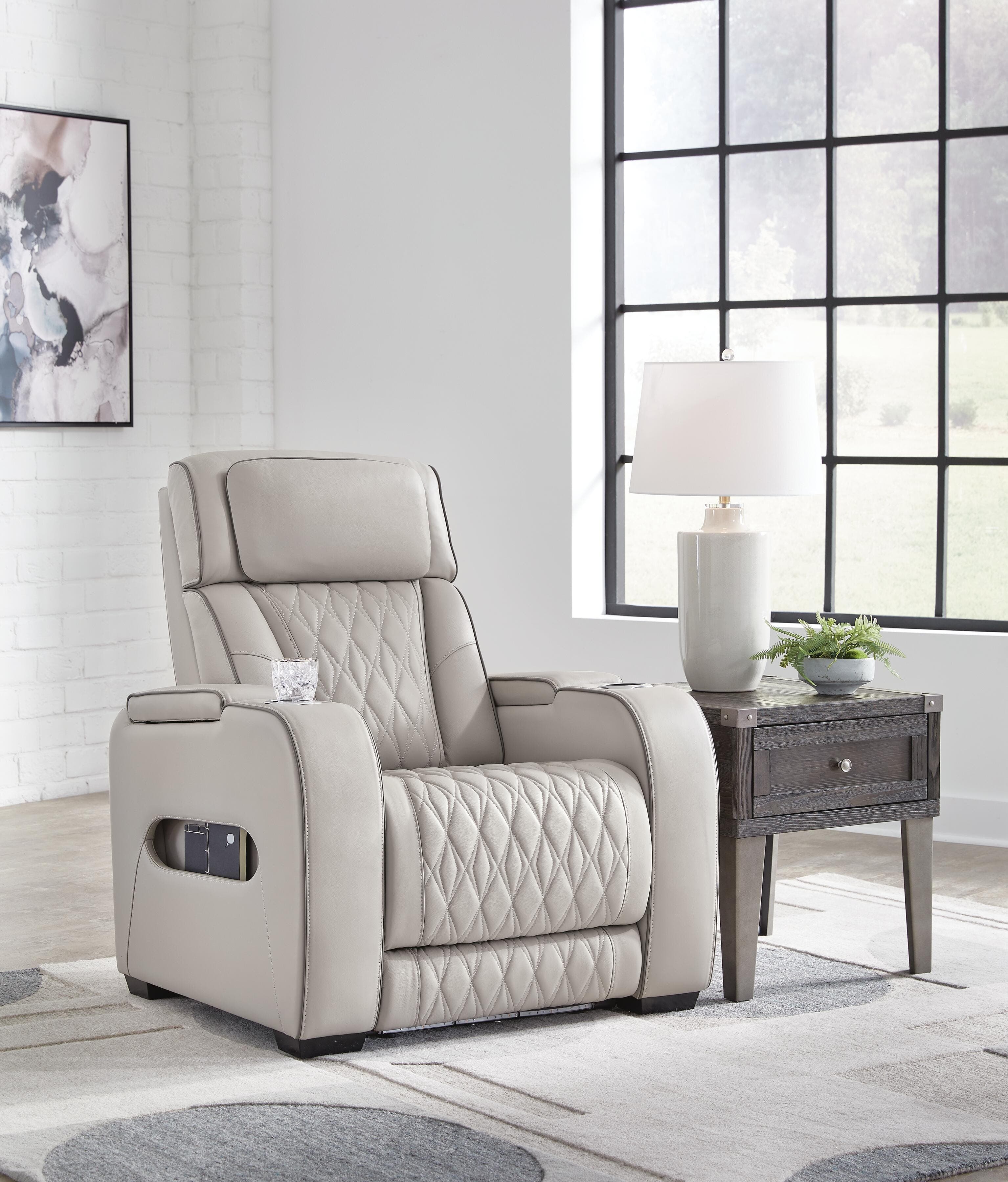 Boyington Power Recliner — Black/Gray — view 2