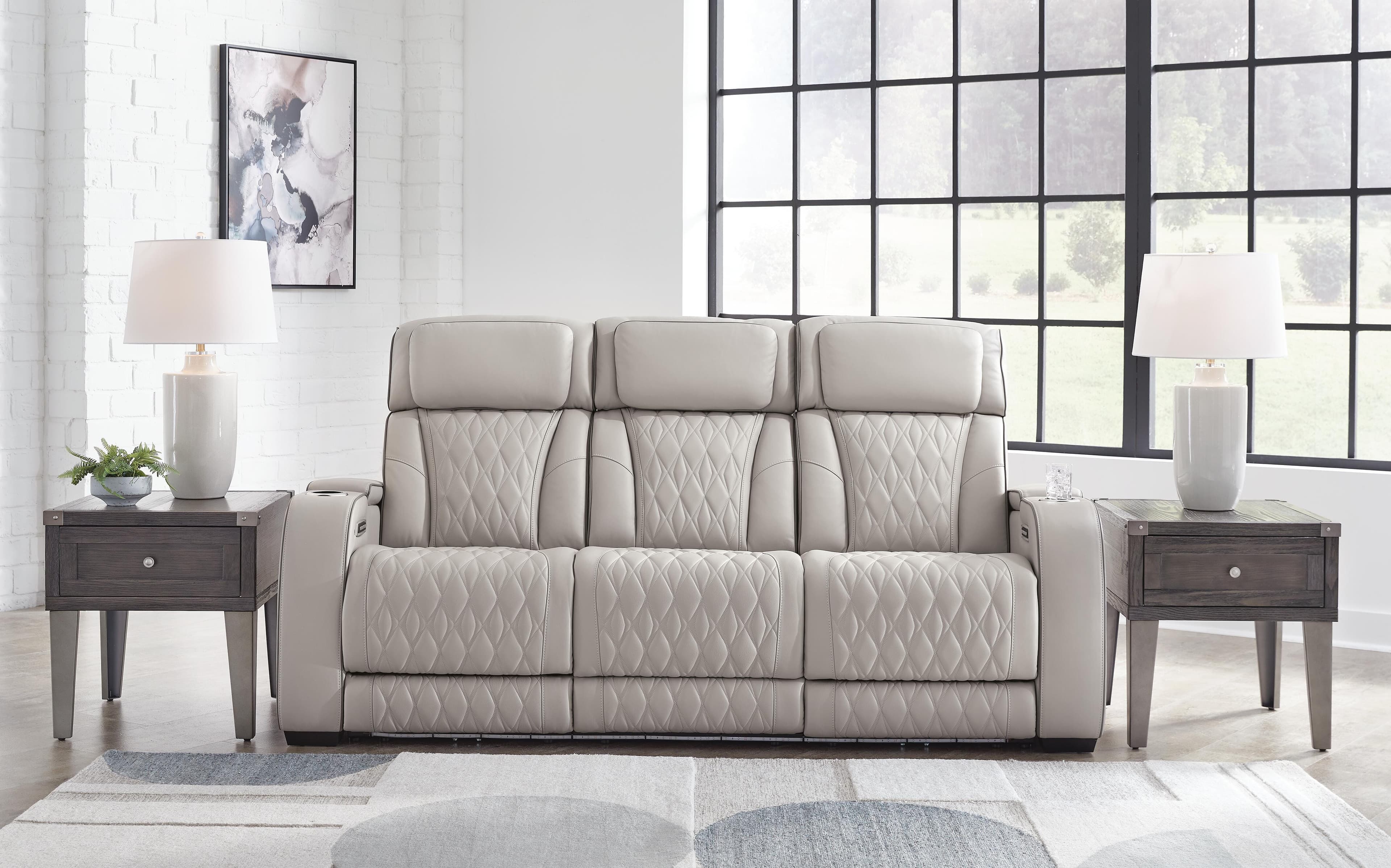 Boyington Power Reclining Sofa — Black/Gray — view 2