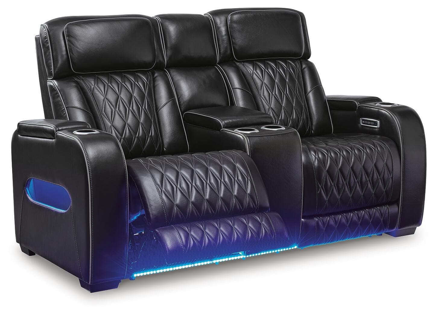 Boyington Power Reclining Loveseat with Console — Black/Gray — view 5