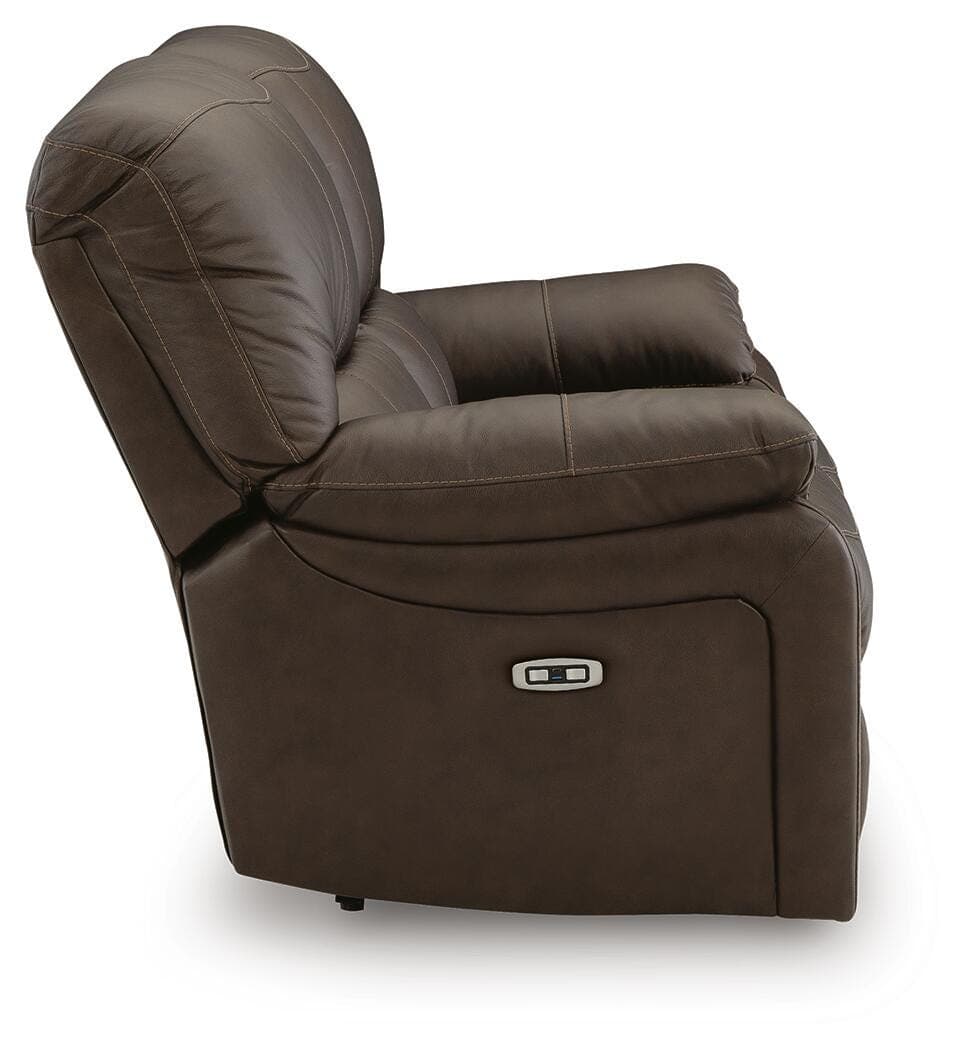 Leesworth Power Reclining Loveseat — Brown/Beige — view 5