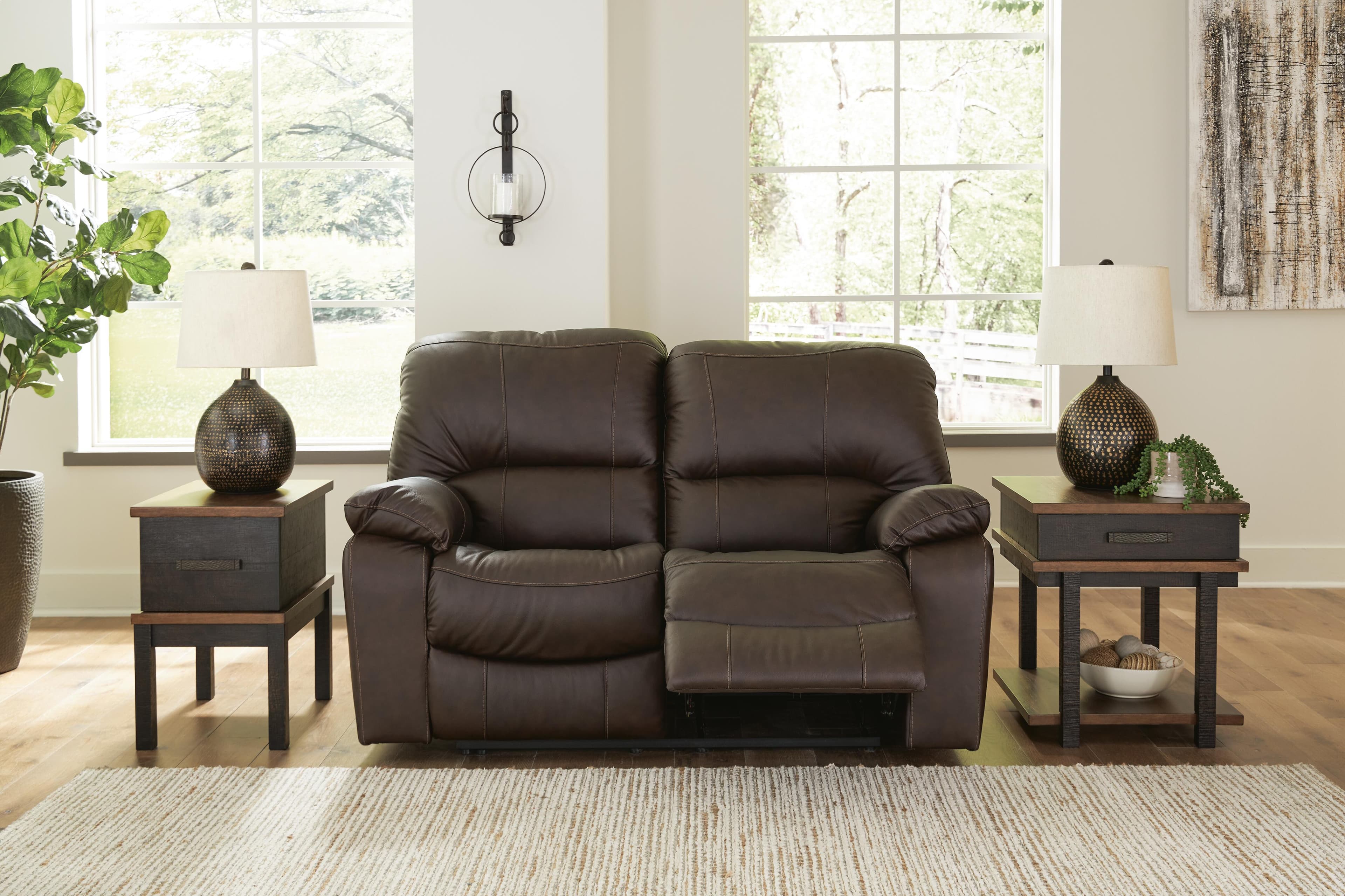 Leesworth Power Reclining Loveseat — Brown/Beige — view 2