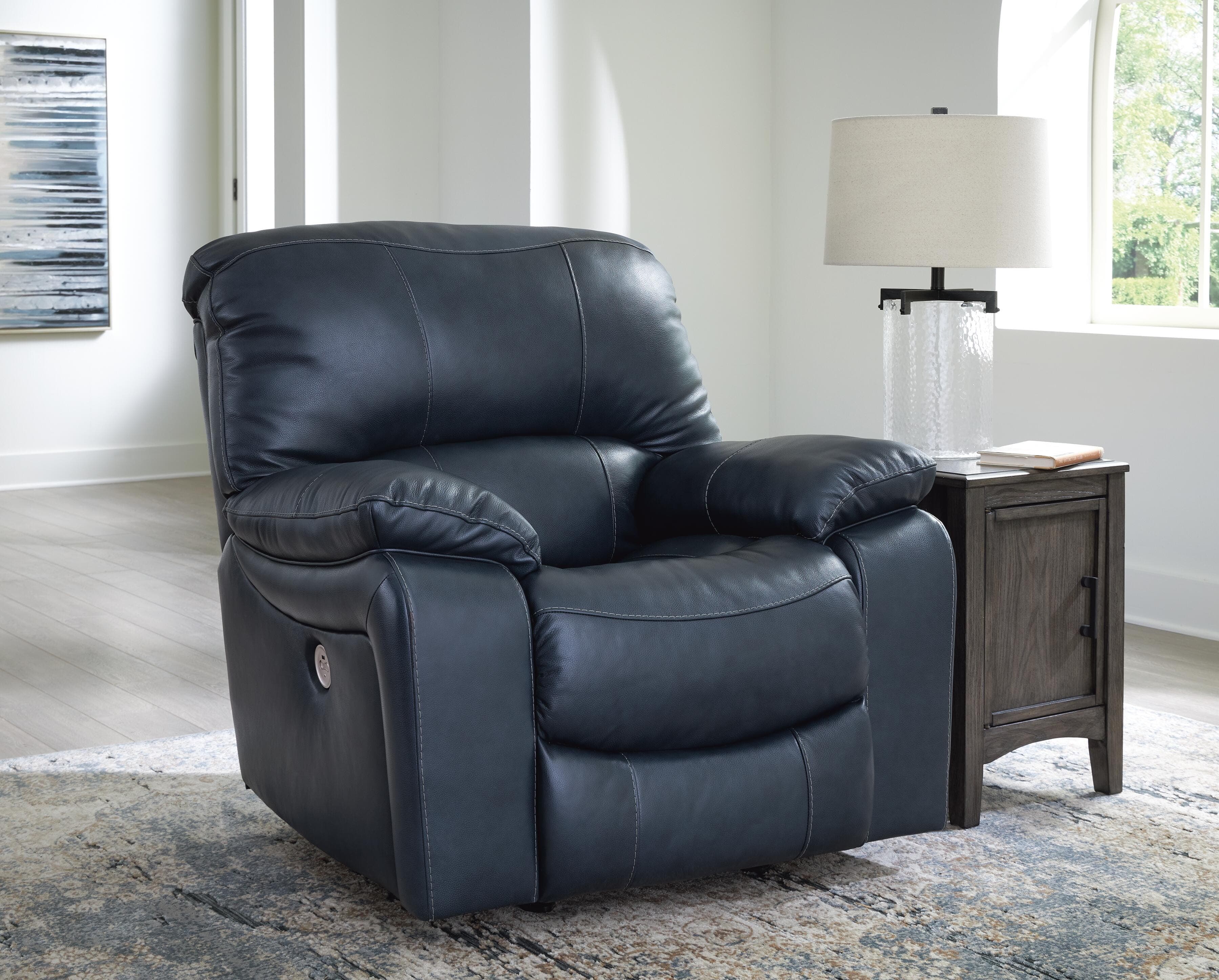Leesworth Power Recliner — Blue — view 2