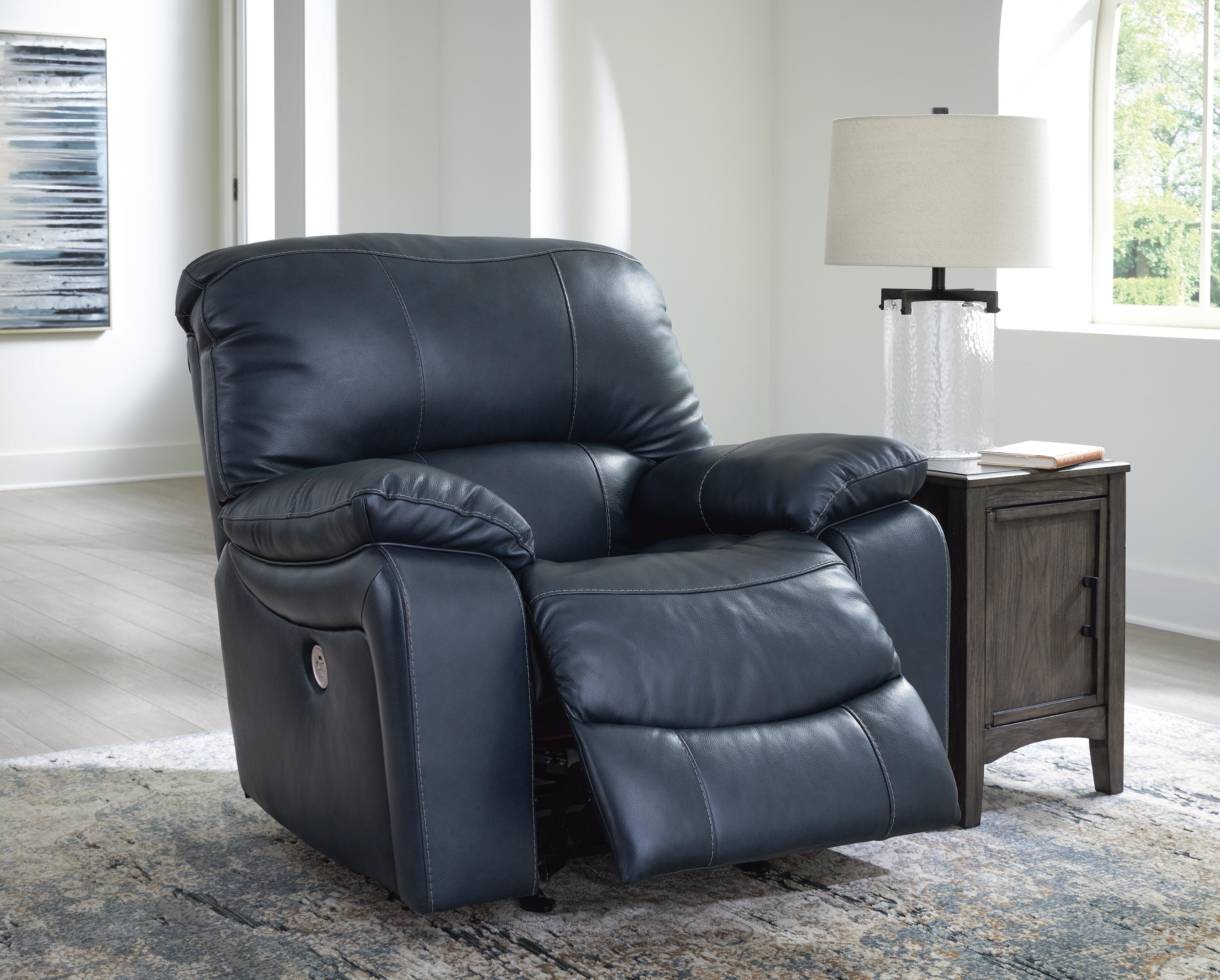Leesworth Power Recliner — Blue — view 7
