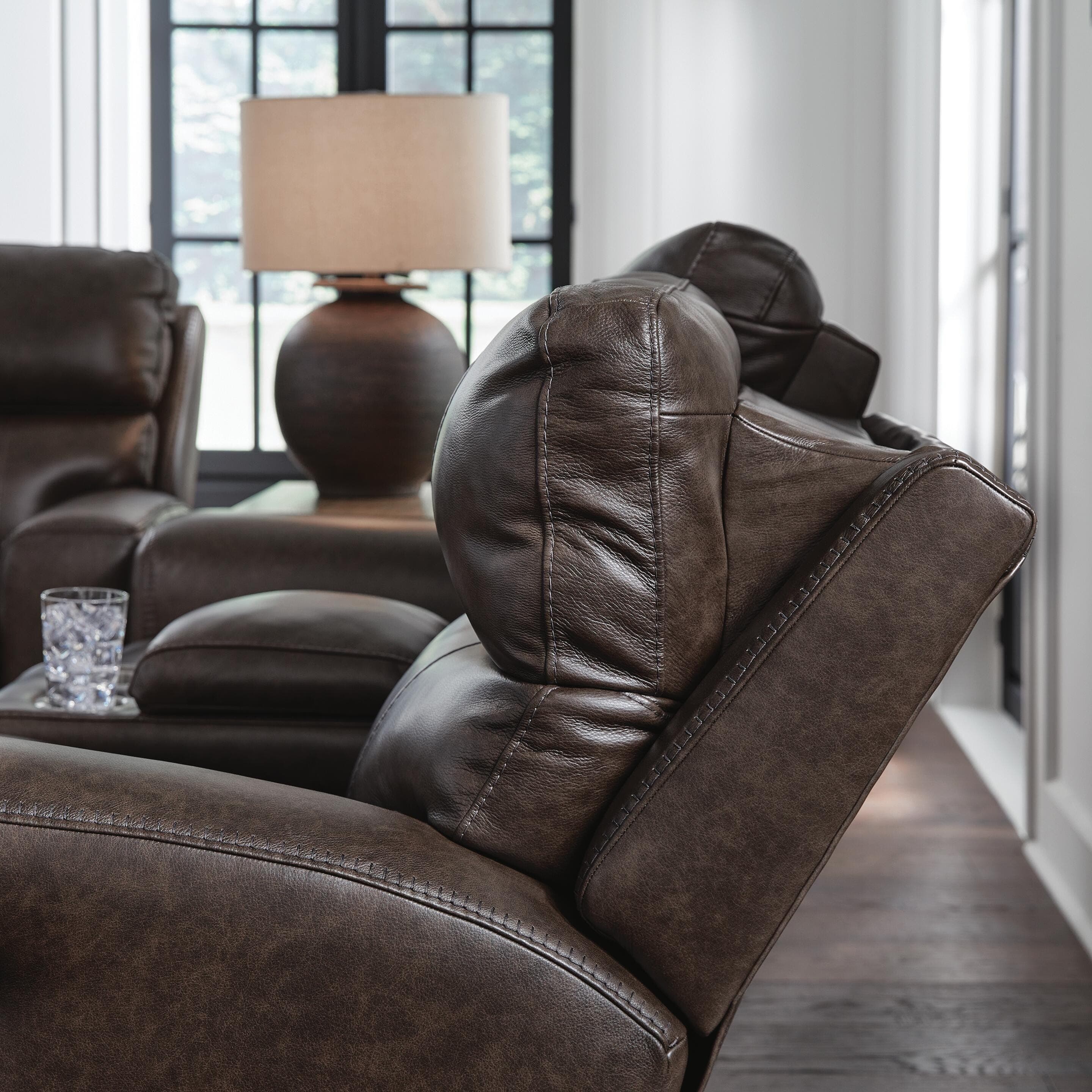 Beadel Power Reclining Loveseat with Console — Brown/Beige — view 6