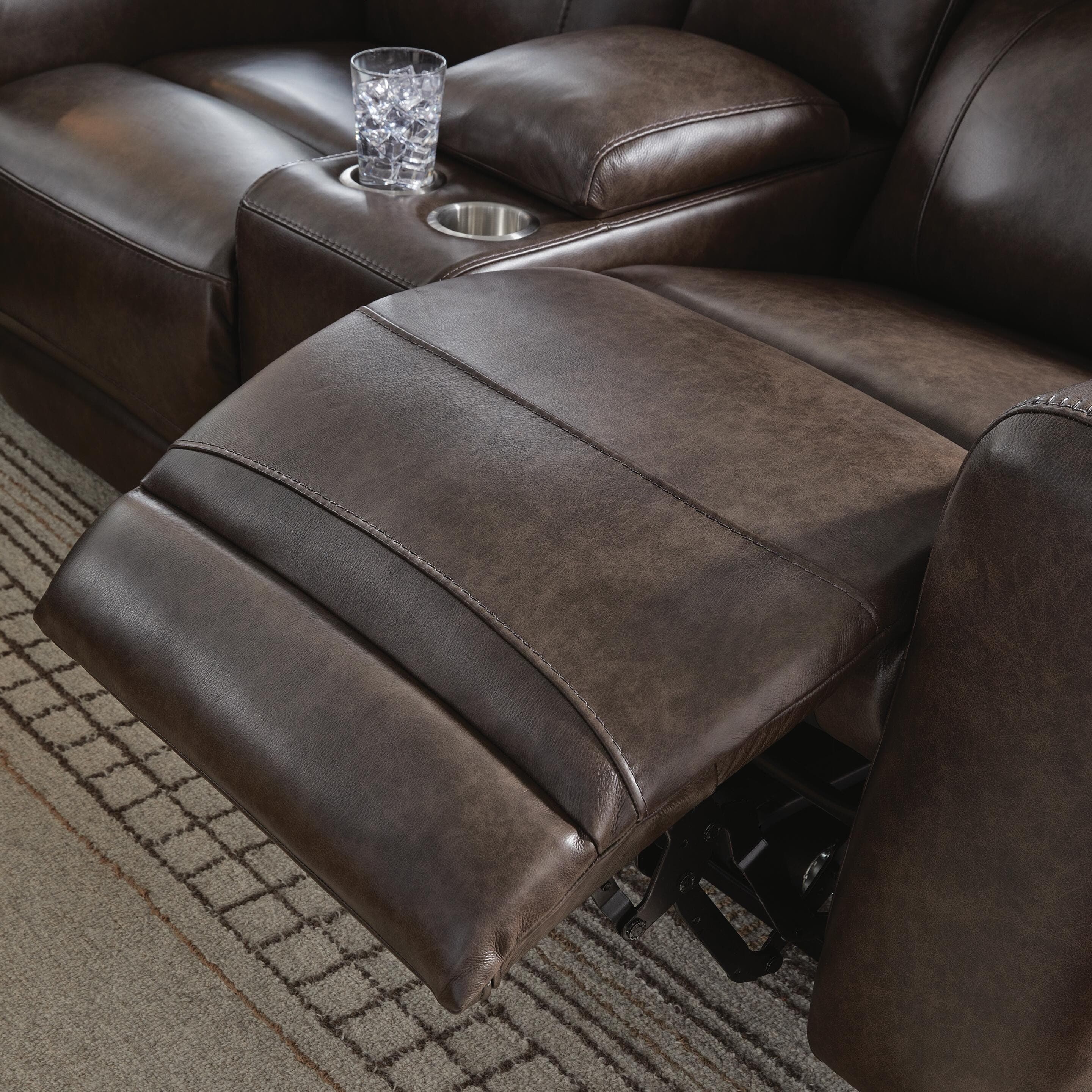 Beadel Power Reclining Loveseat with Console — Brown/Beige — view 7