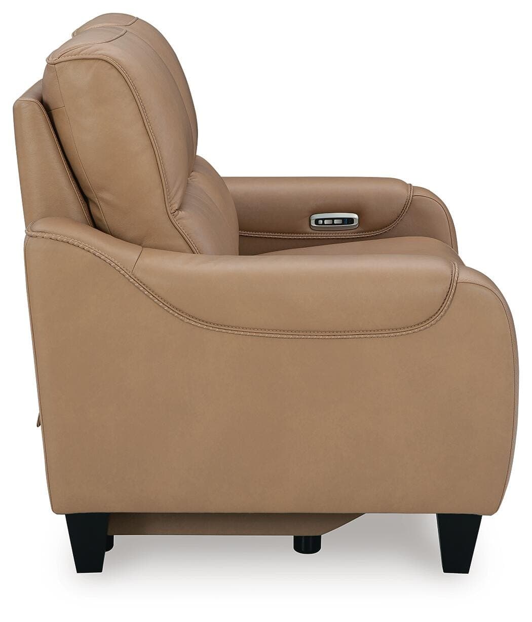 Mosswell Power Reclining Loveseat — Brown/Beige — view 6