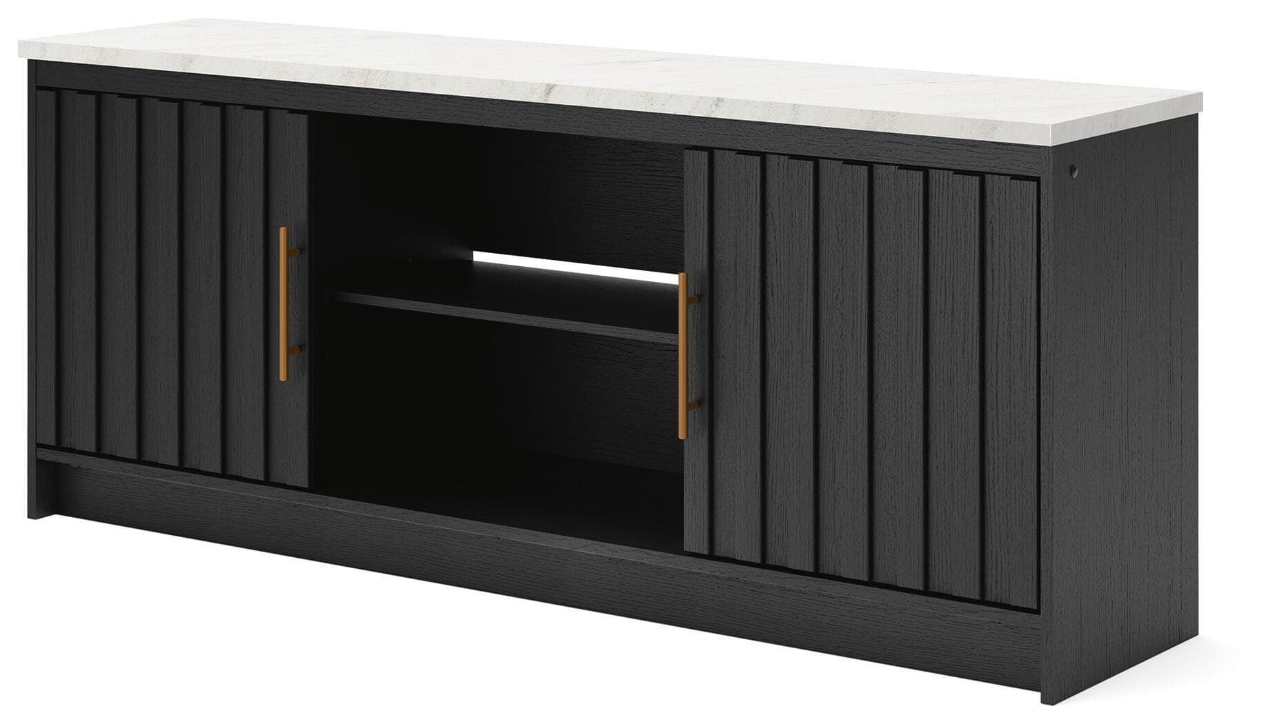 Cadmori 63" TV Stand — White & Black/Gray — view 3
