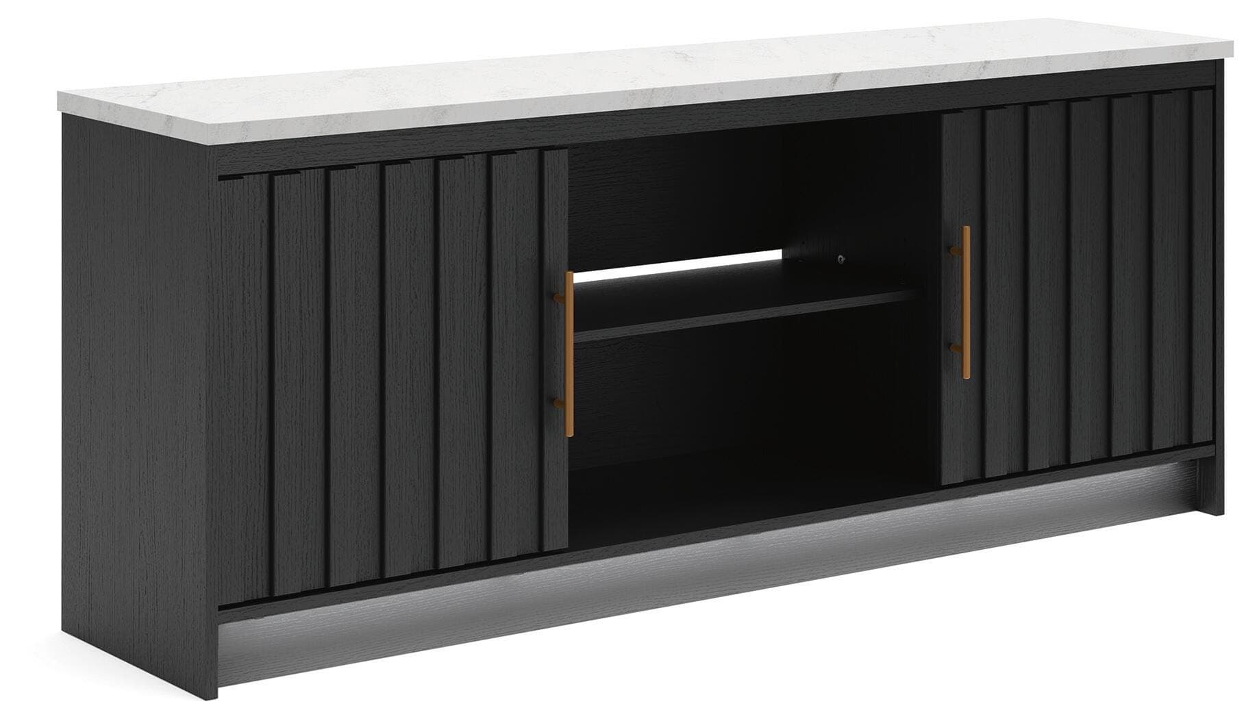 Cadmori 63" TV Stand — White & Black/Gray — view 4