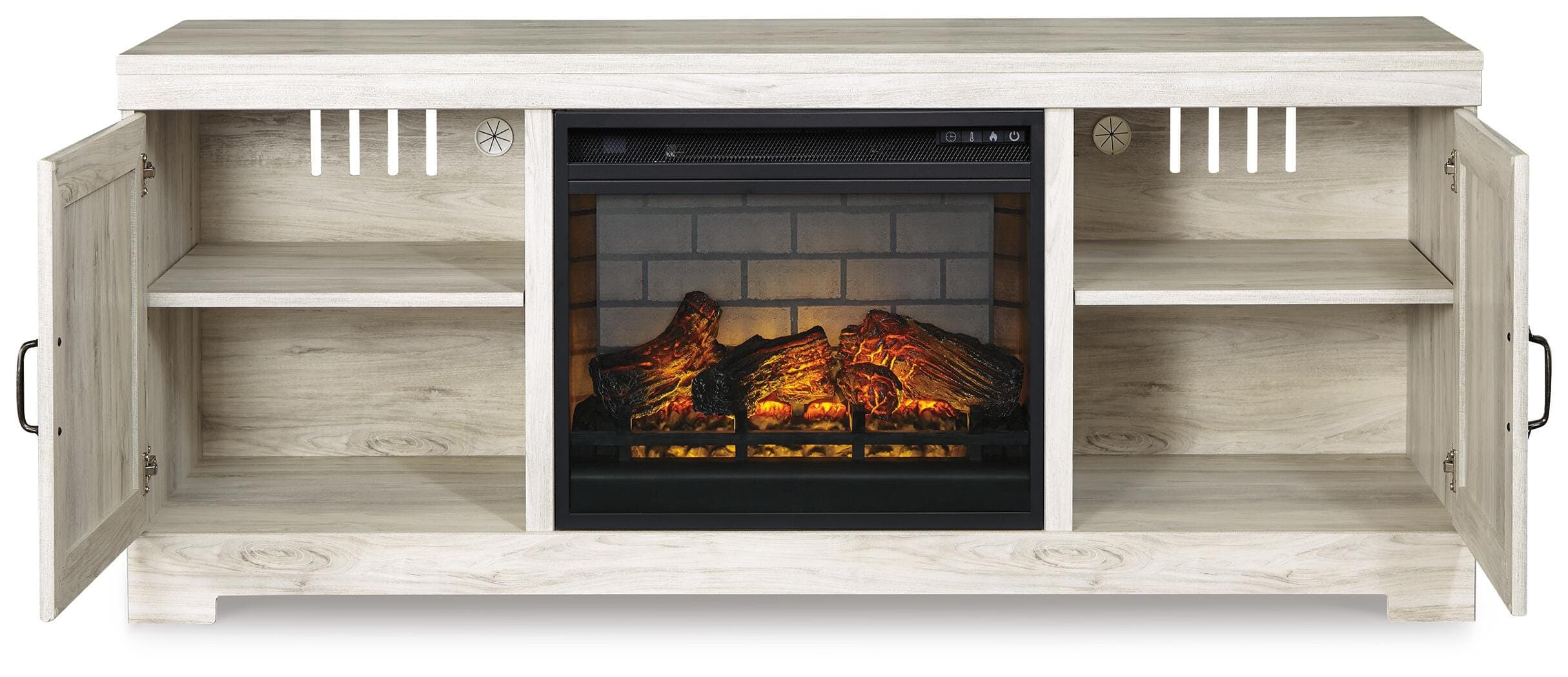 Bellaby 63" TV Stand with Electric Fireplace — White — view 3
