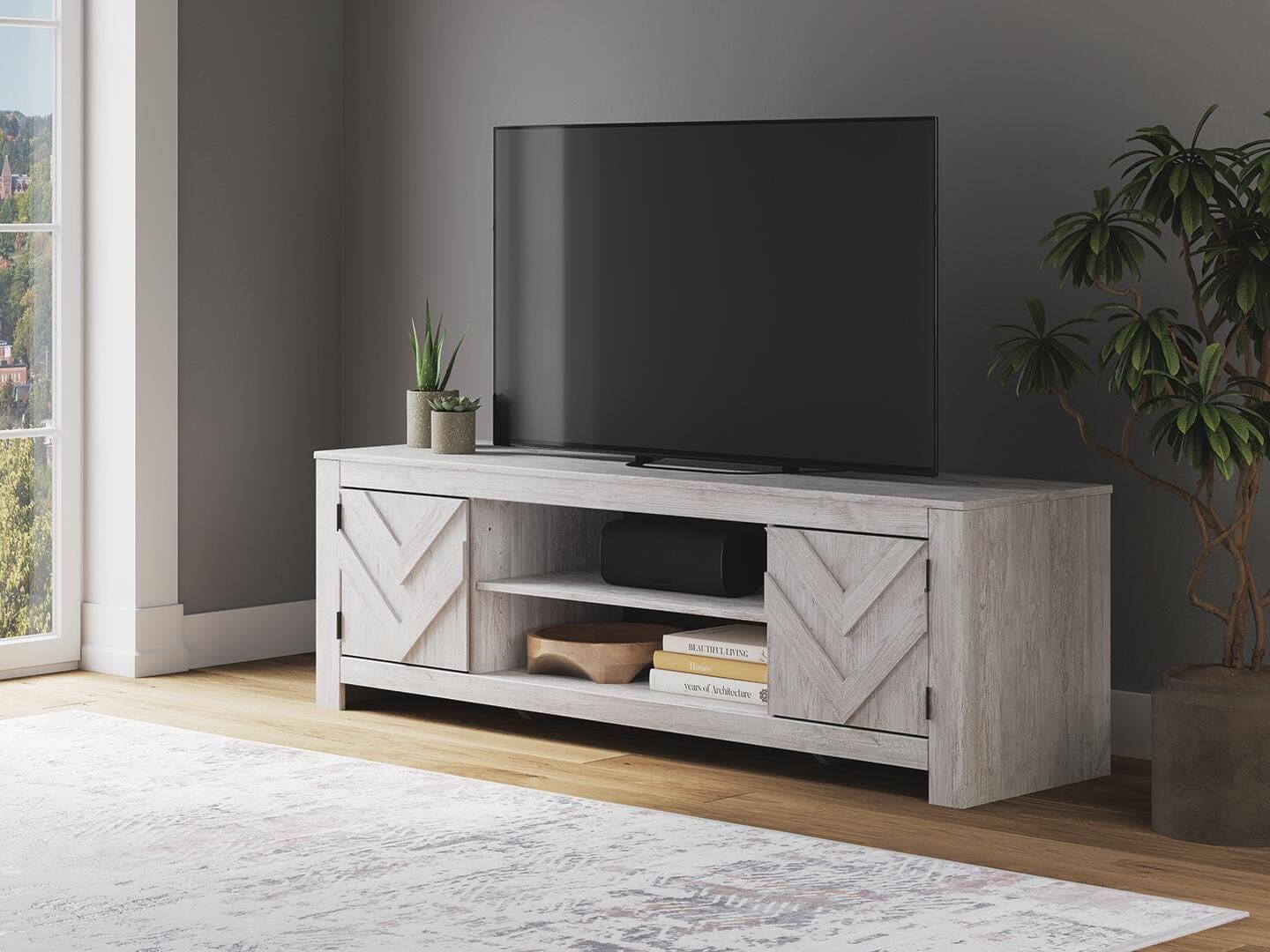 Cayboni 71" TV Stand — White — view 2