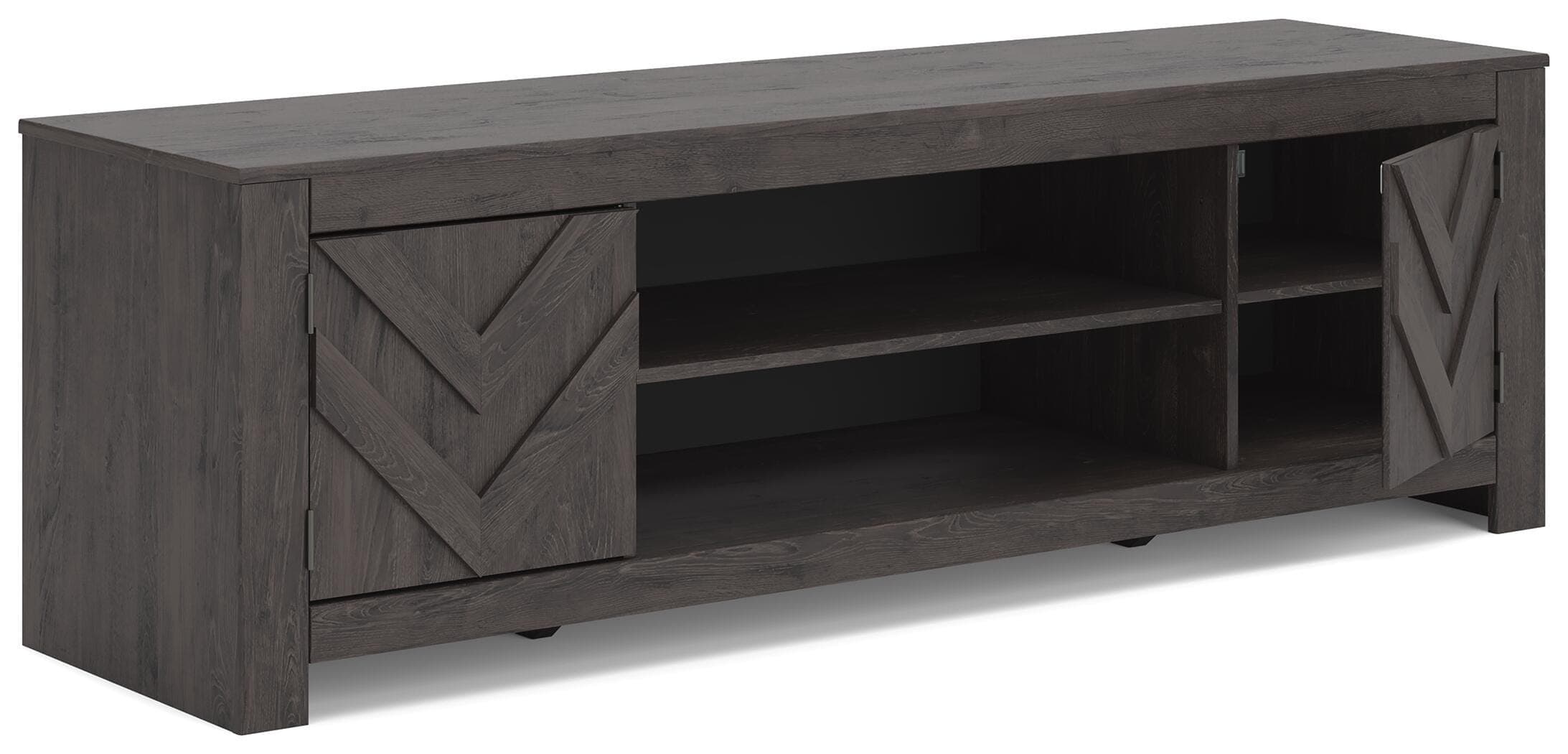Cayboni 71" TV Stand — Black/Gray — view 3