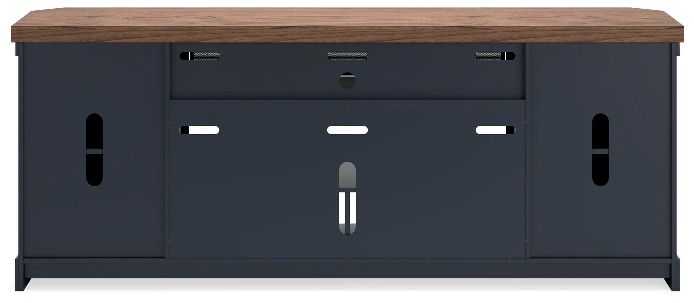 Landocken 83" TV Stand — Blue & Brown/Beige — view 6