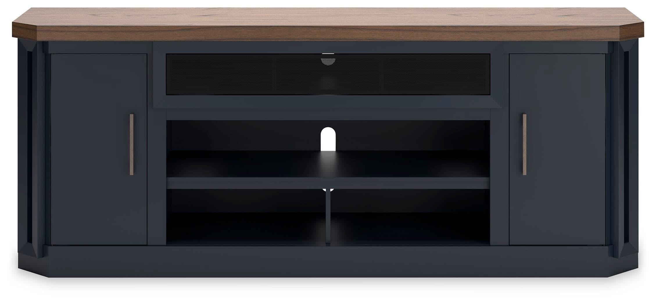 Landocken 83" TV Stand — Blue & Brown/Beige — view 5