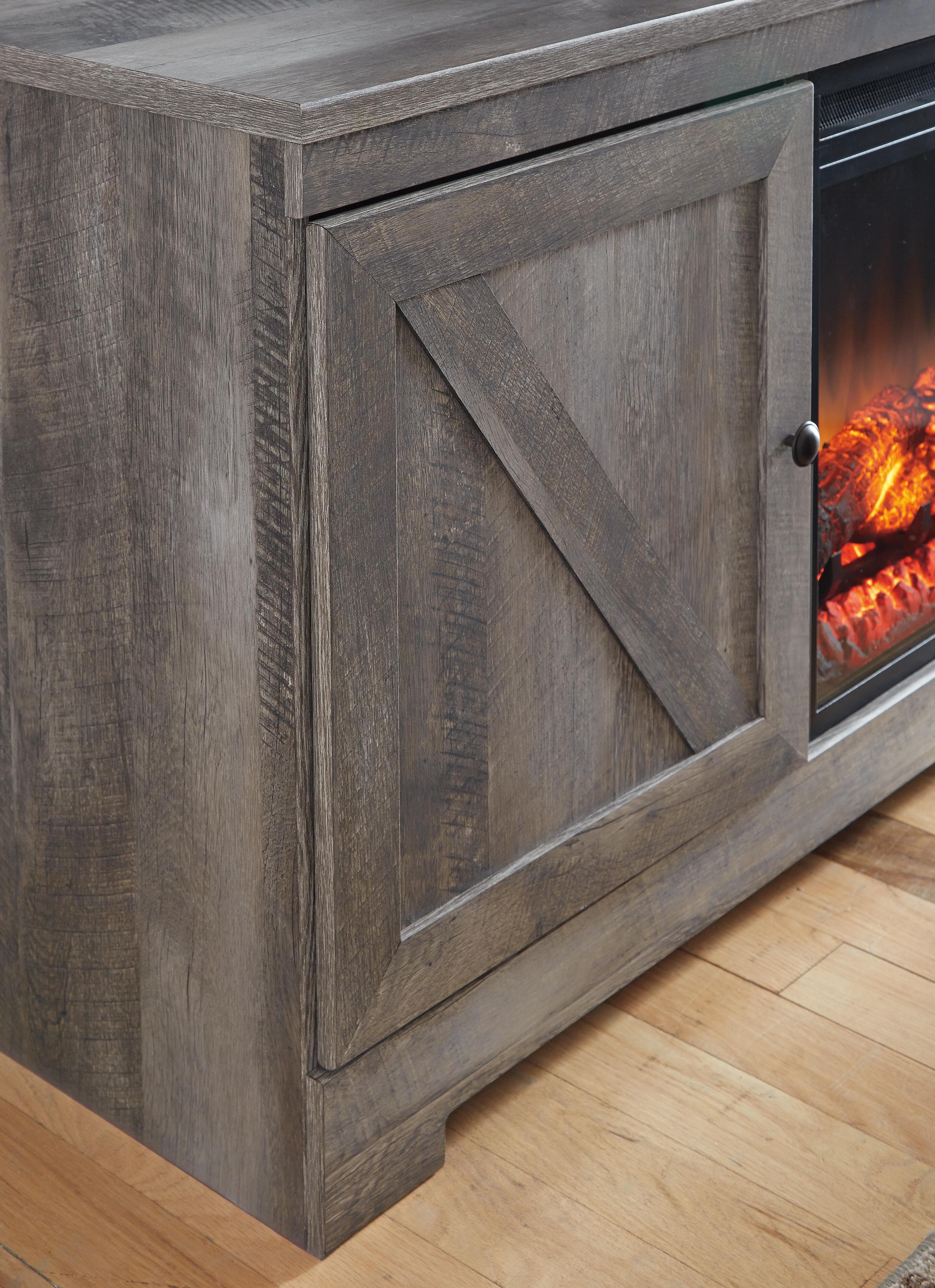 Wynnlow 63" TV Stand with Electric Fireplace — Black/Gray — view 5