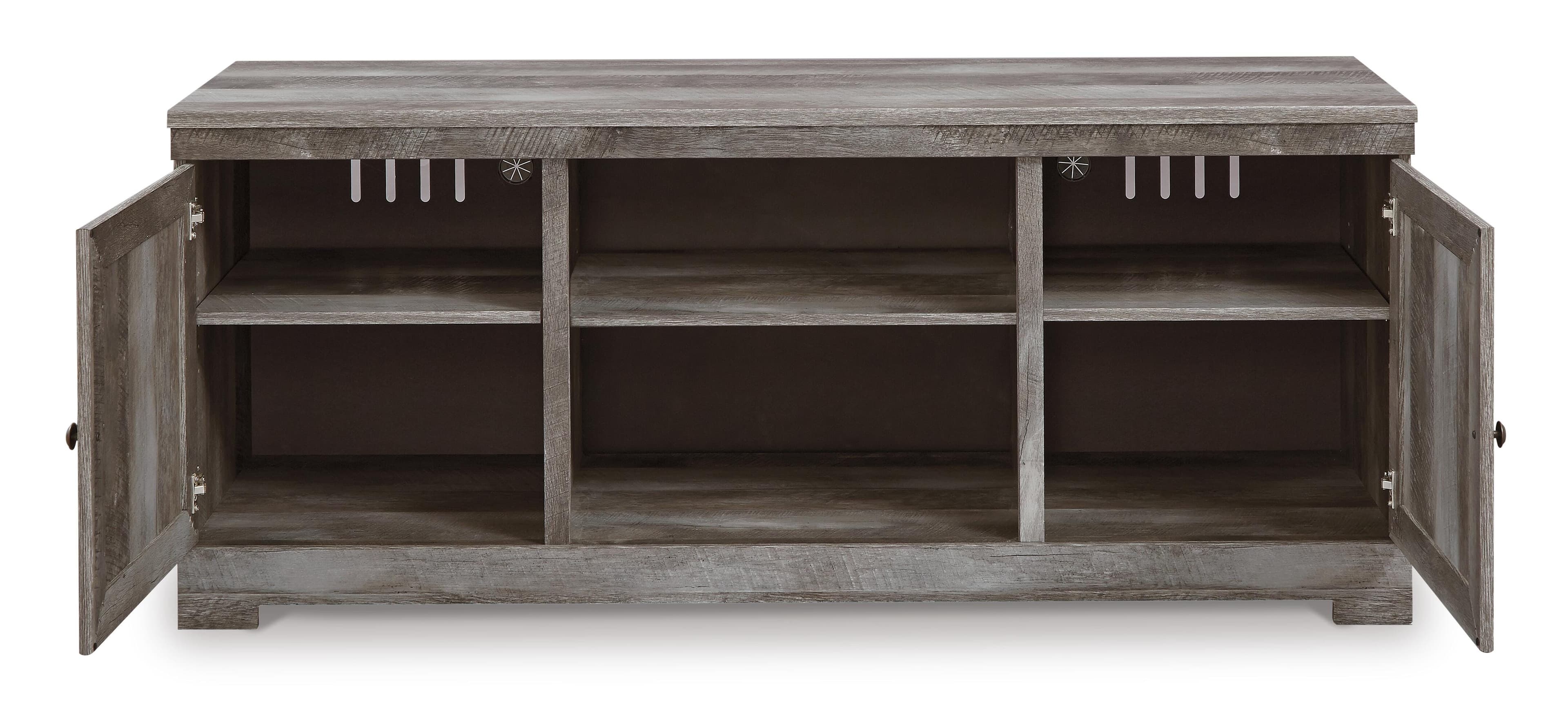 Wynnlow 63" TV Stand with Electric Fireplace — Black/Gray — view 6