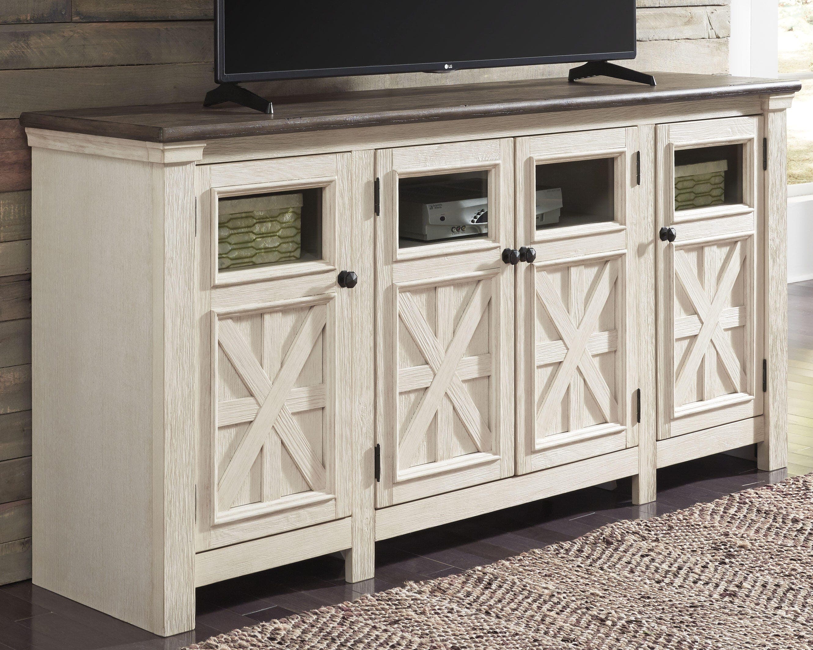 Bolanburg 74" TV Stand — White & Brown/Beige — view 2
