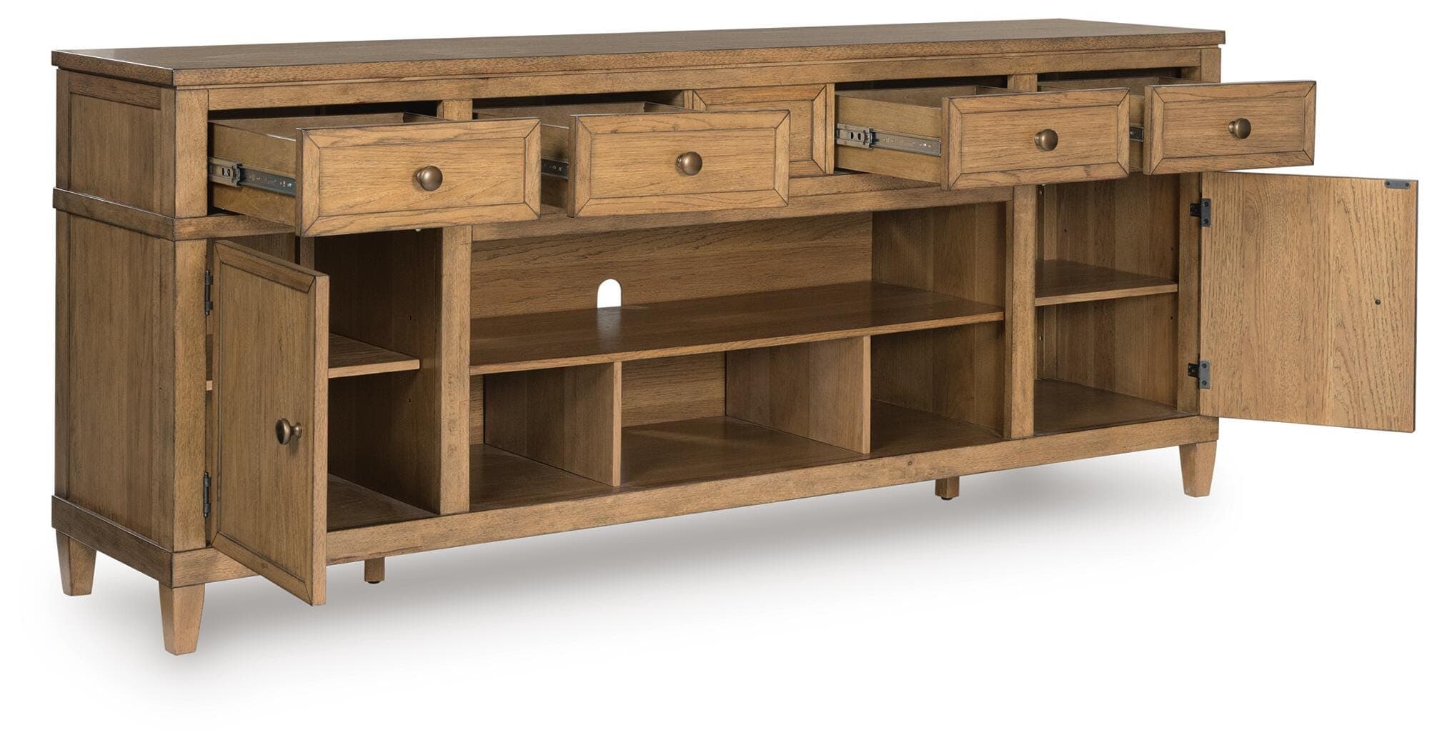 Sharlance 81" TV Stand — Brown/Beige — view 2