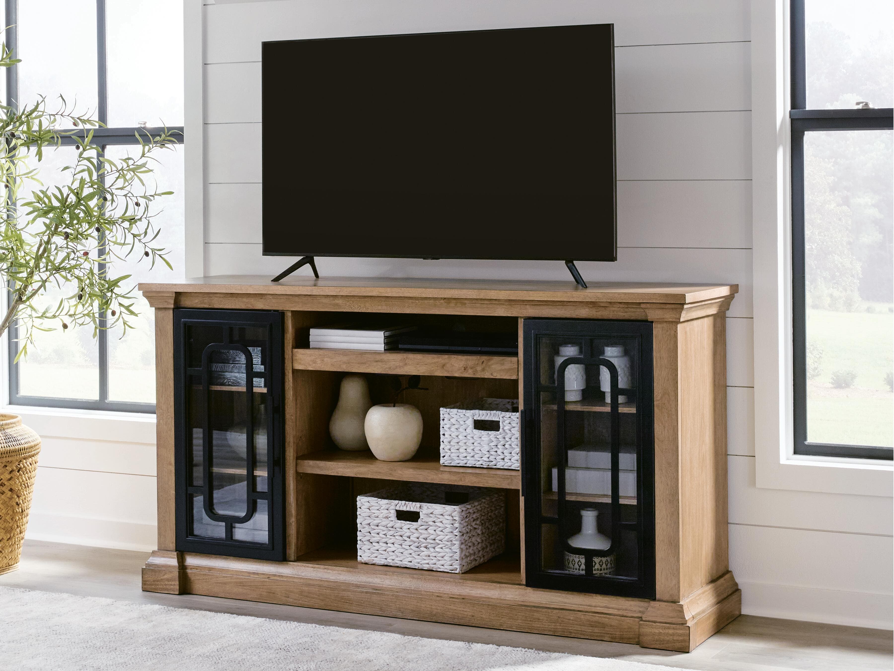 Wittenmyer 72" TV Stand — Black/Gray & Brown/Beige — view 2