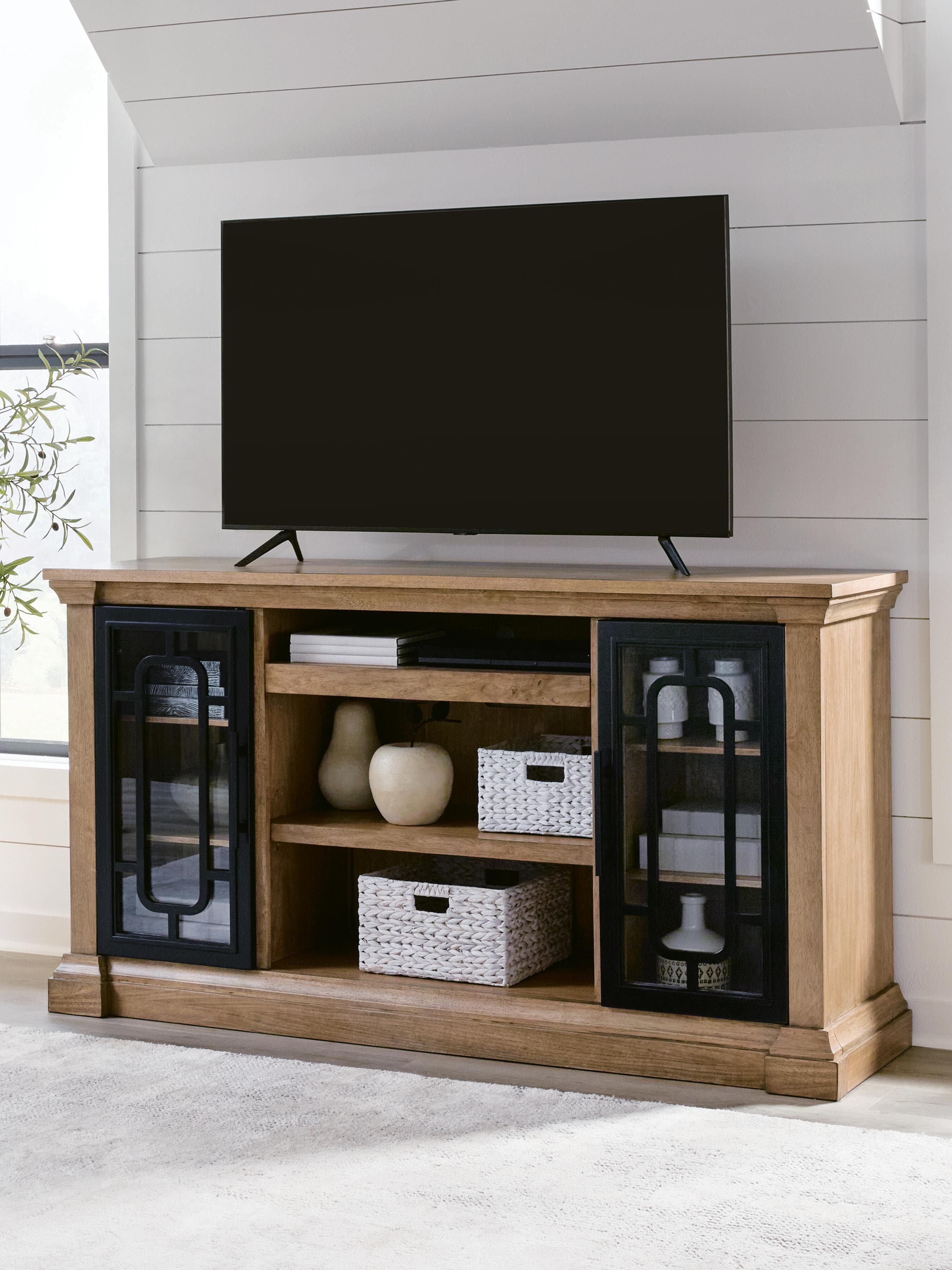Wittenmyer 72" TV Stand — Black/Gray & Brown/Beige — view 6