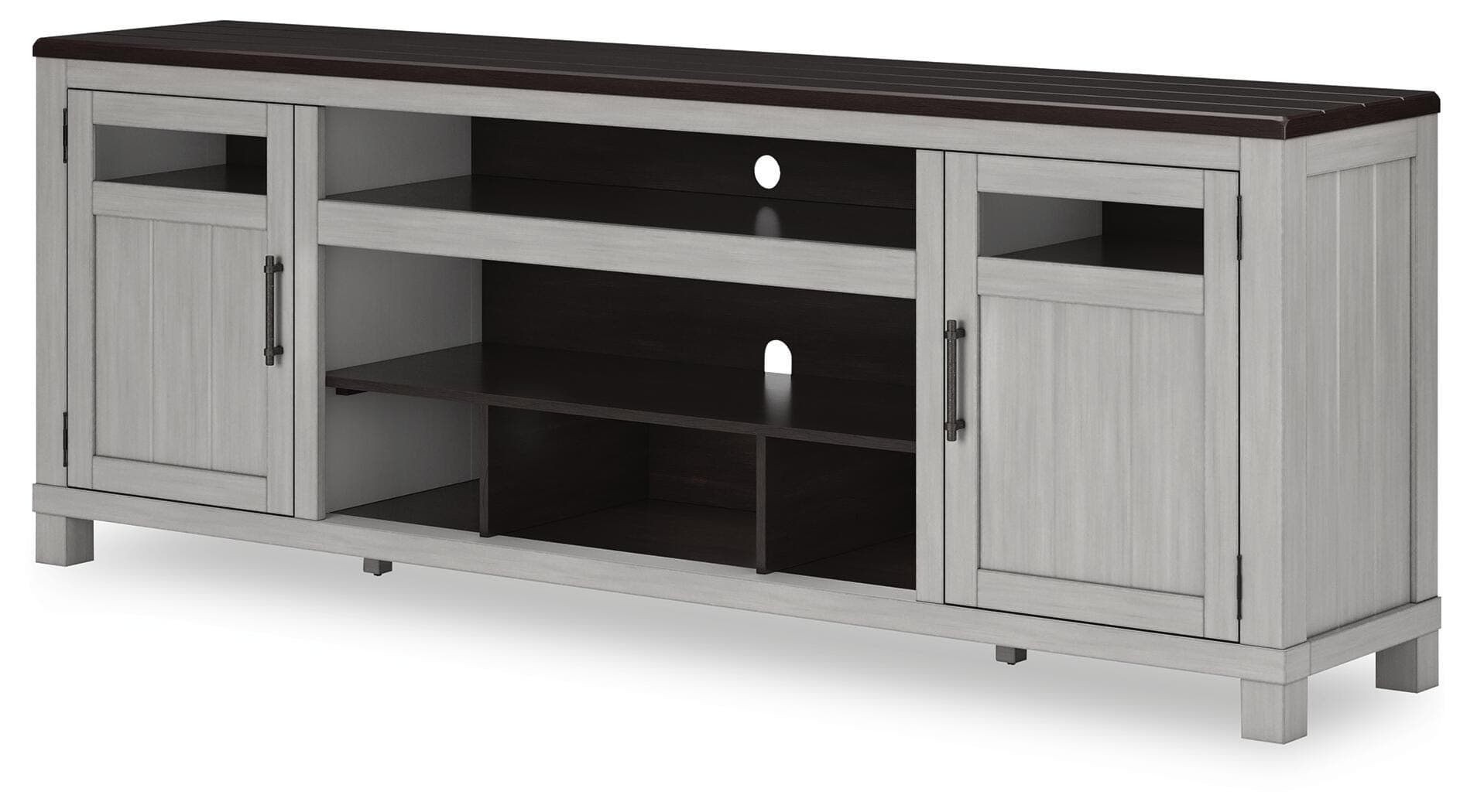 Darborn 88" TV Stand — Black/Gray & Brown/Beige — view 3
