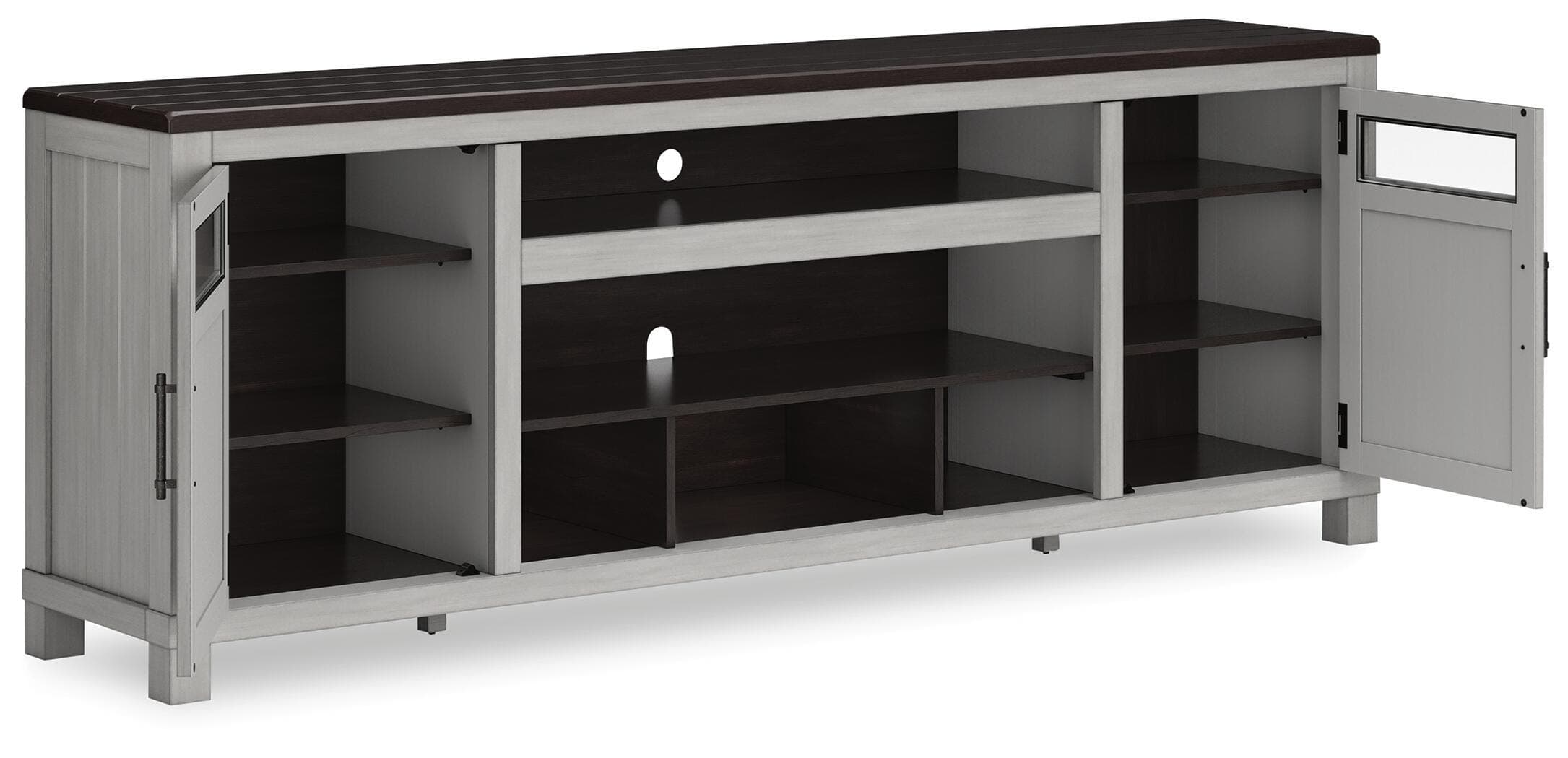 Darborn 88" TV Stand — Black/Gray & Brown/Beige — view 4