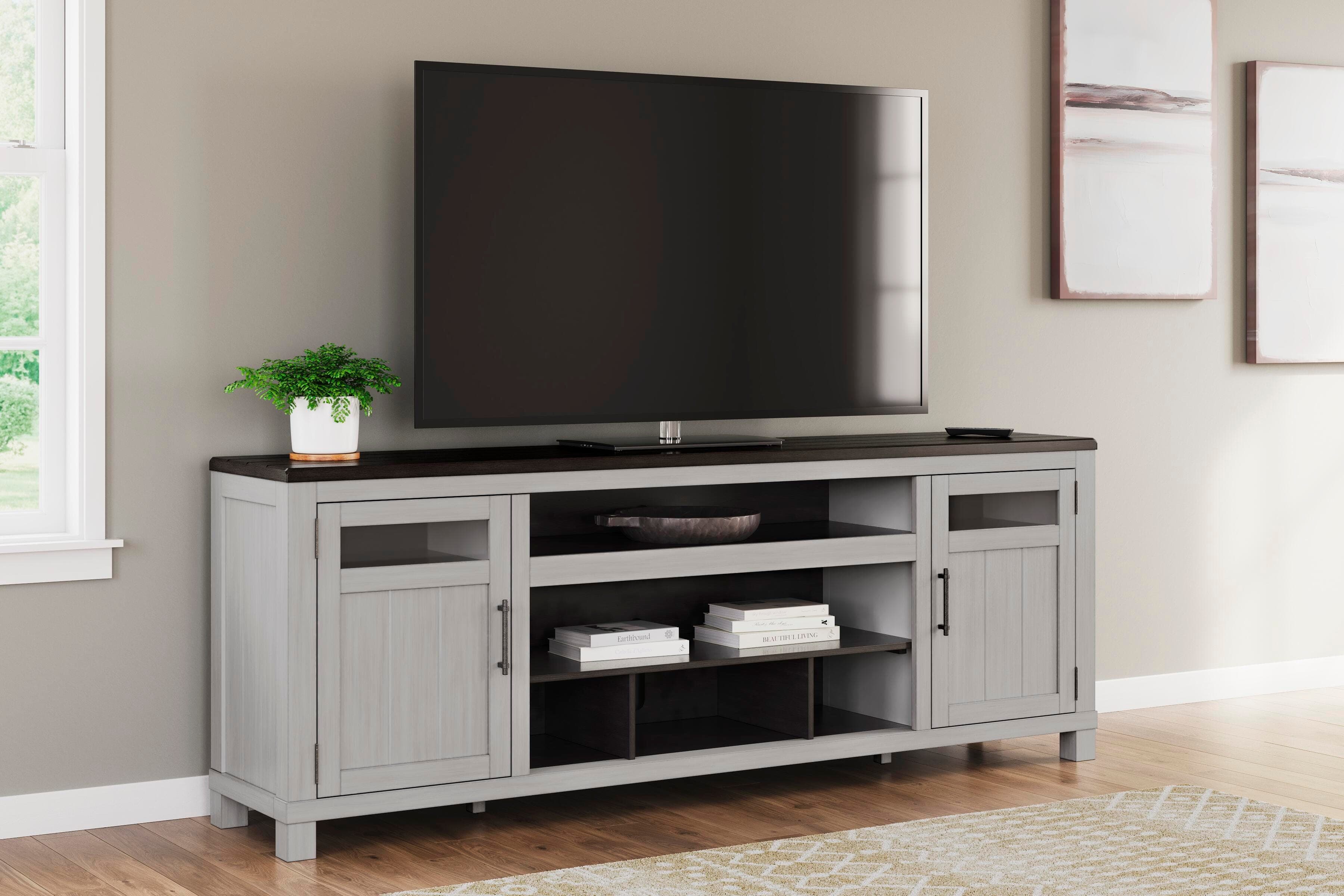 Darborn 88" TV Stand — Black/Gray & Brown/Beige — view 2