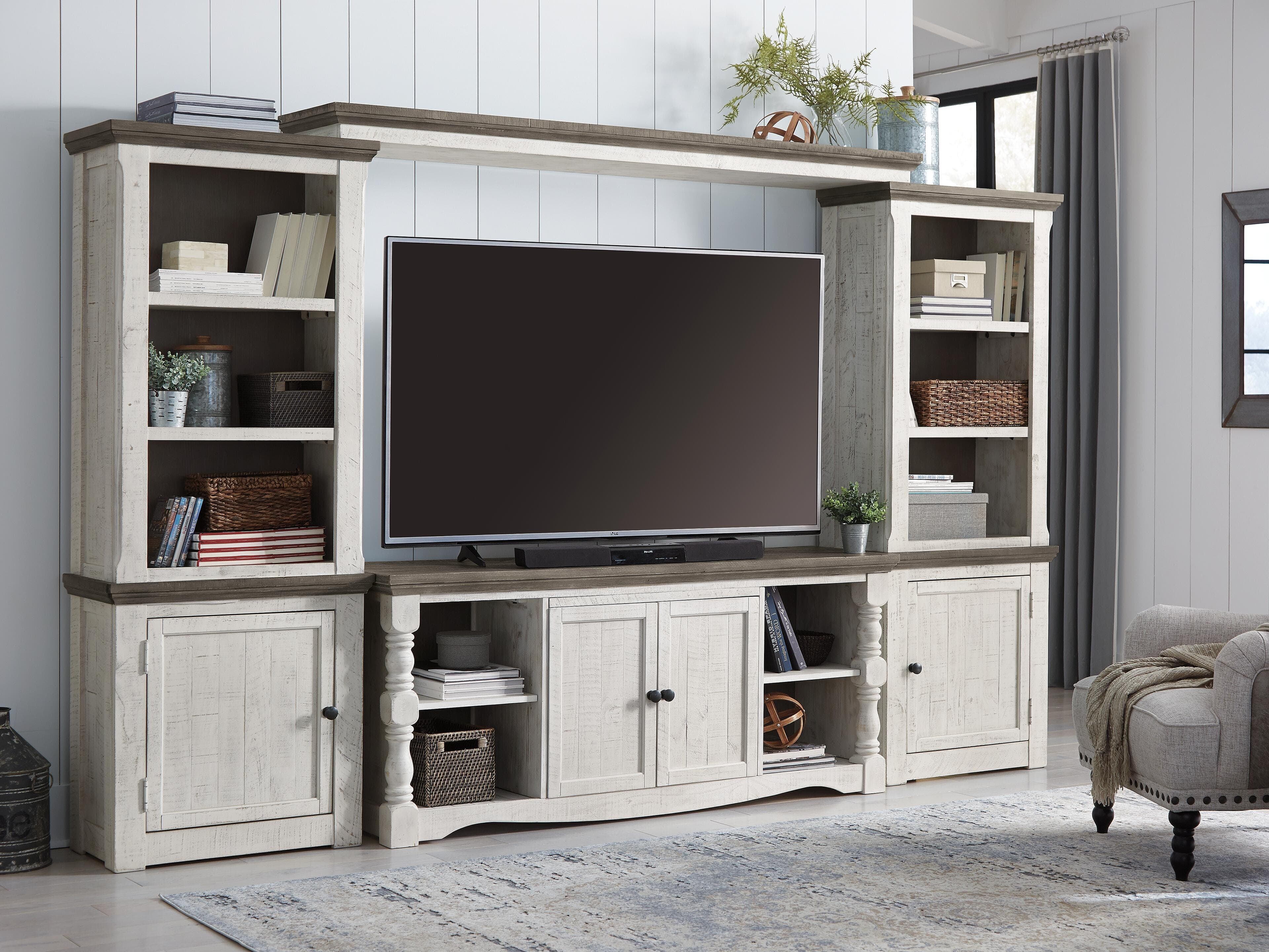 Havalance 4-Piece Entertainment Center — White — view 2