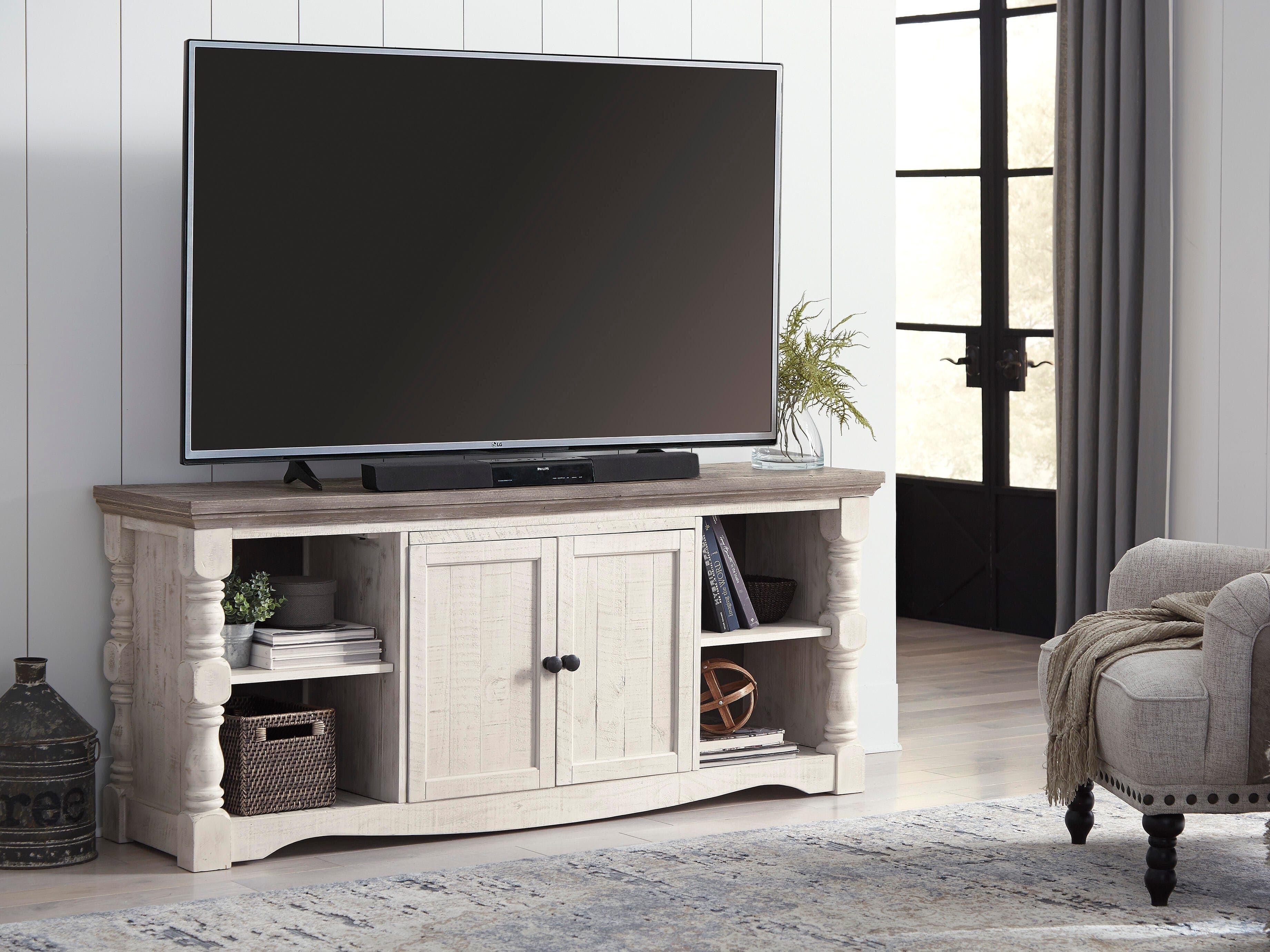 Havalance 67" TV Stand — White & Brown/Beige — view 2