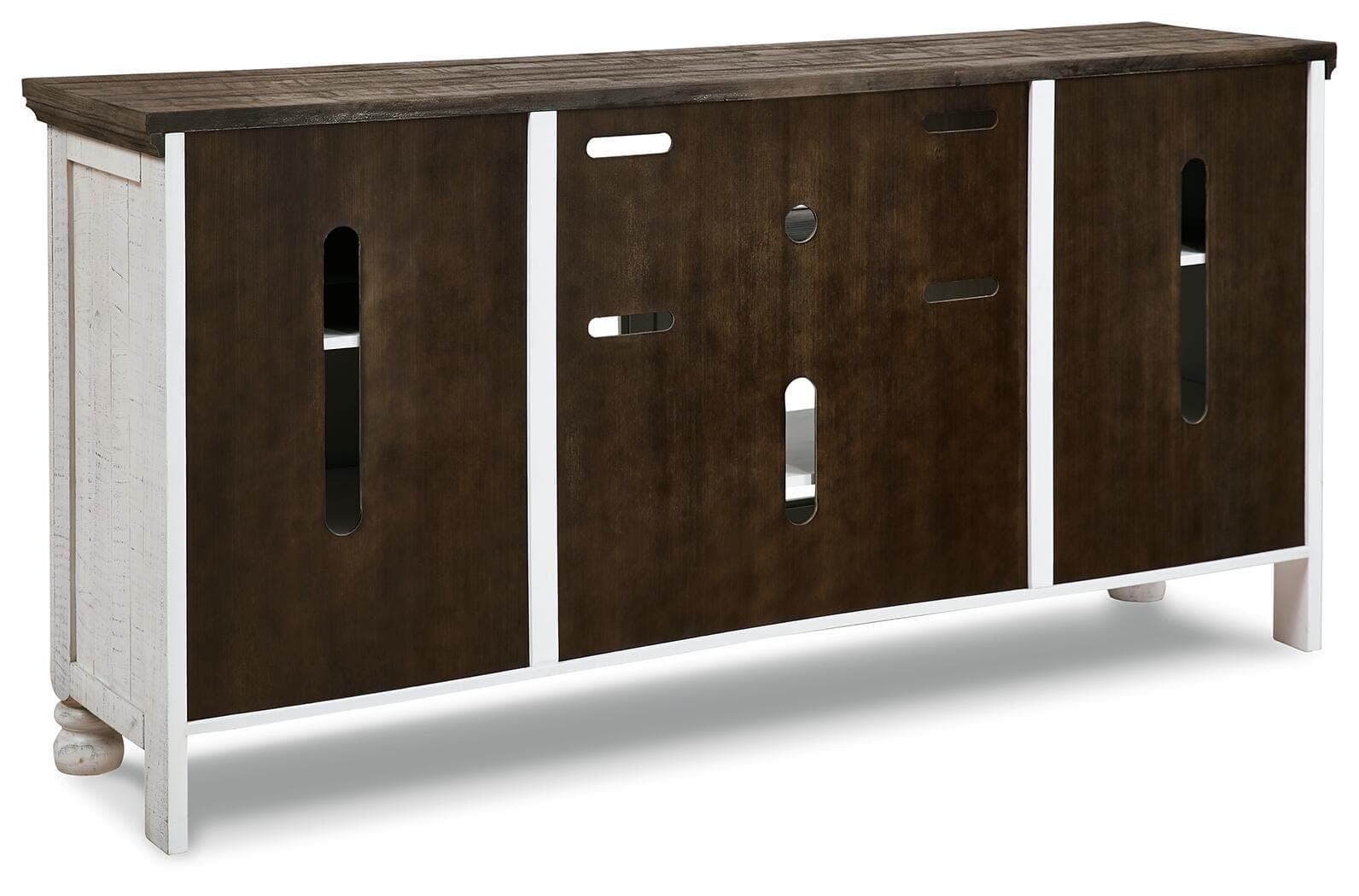Havalance TV Stand — White & Brown/Beige — view 6