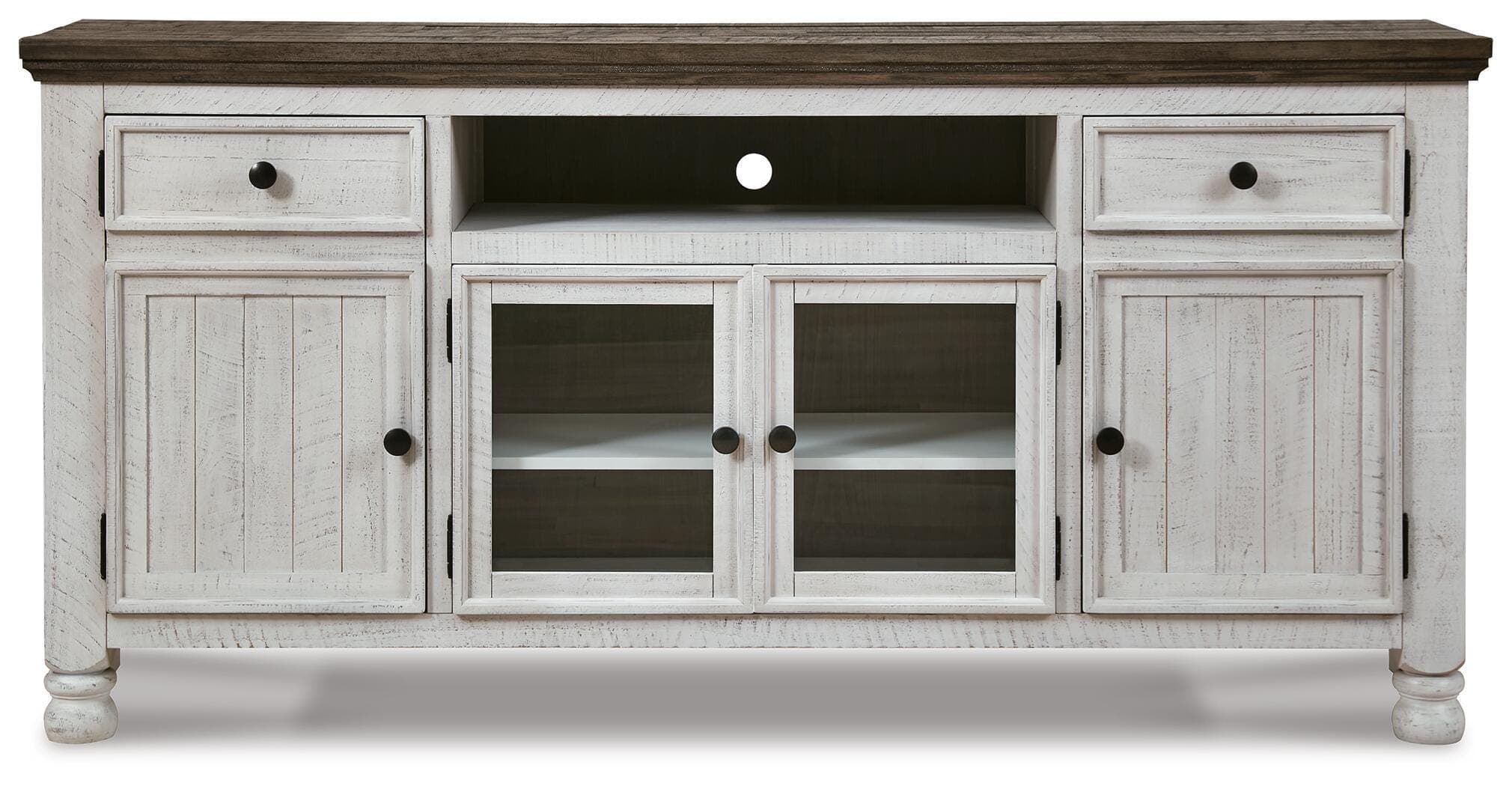 Havalance TV Stand — White & Brown/Beige — view 4