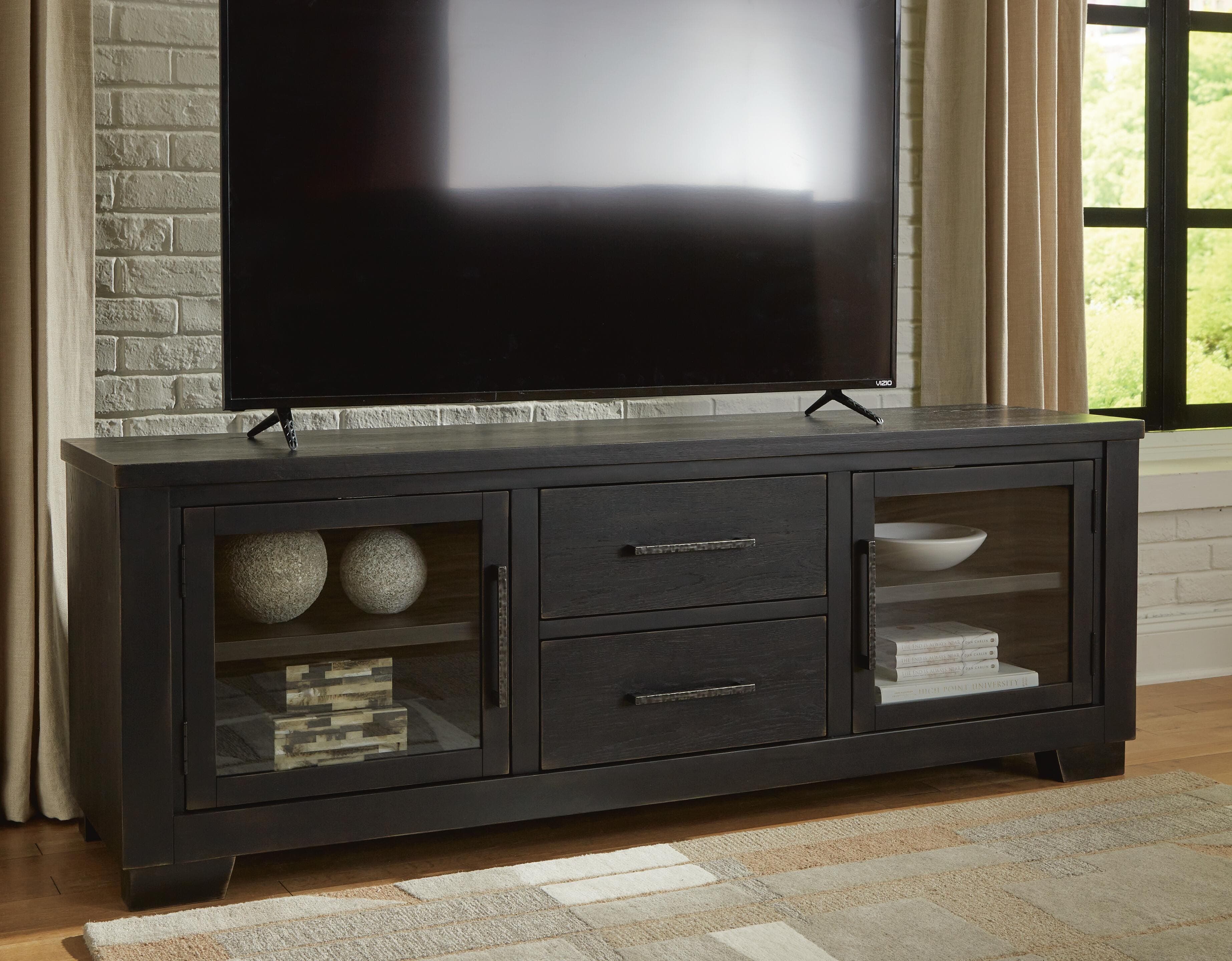 Galliden 80" TV Stand — Black/Gray — view 6