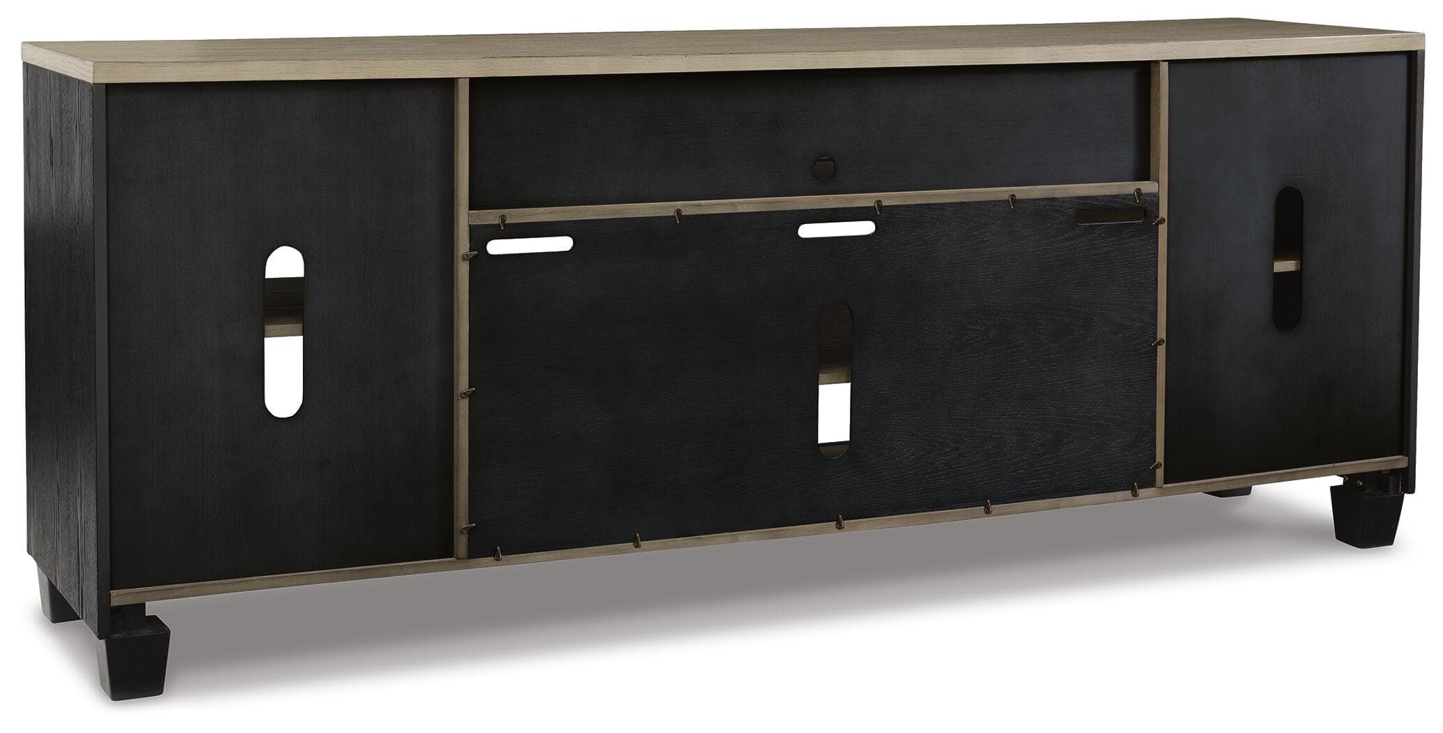 Foyland 83" TV Stand — Black/Gray & Brown/Beige — view 6